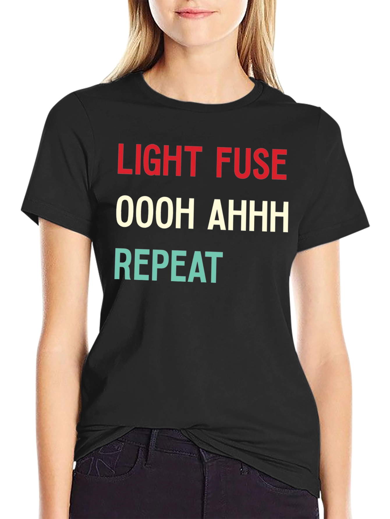 Black Light Fuse T-Shirt - Funny Fireworks Design view 2
