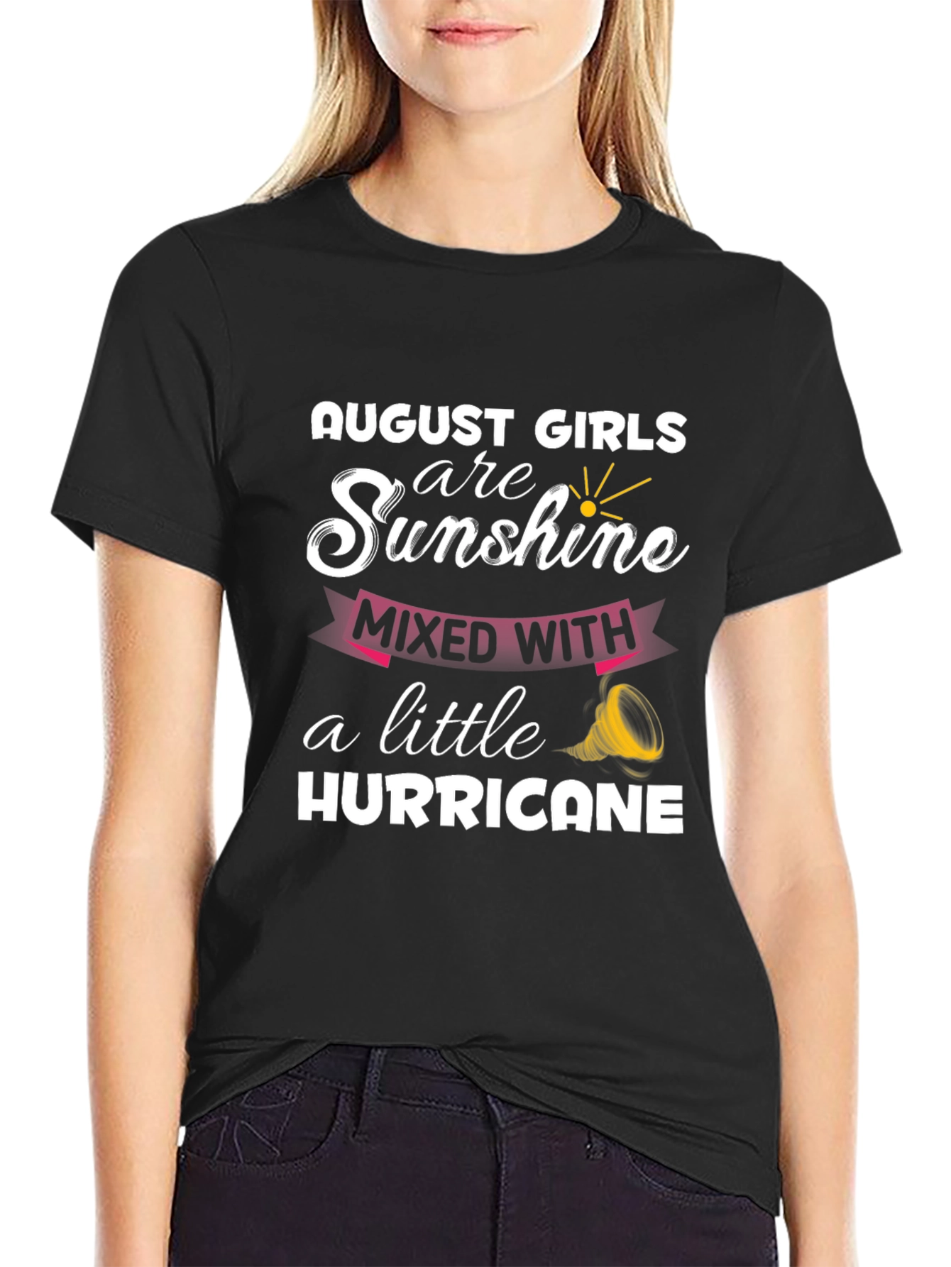 Black August Girls Sunshine Hurricane Black Graphic Tee view 2