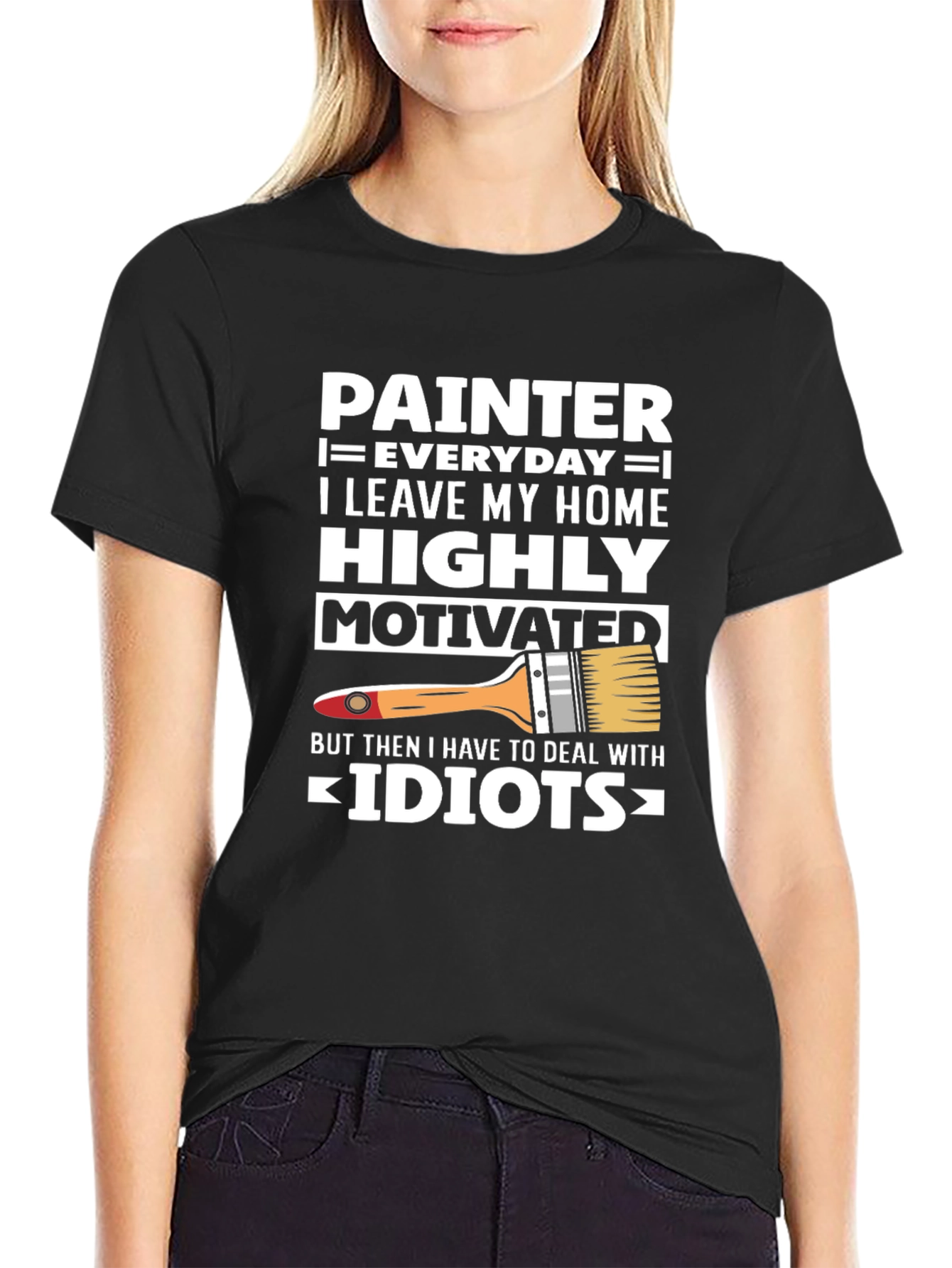 Black Painter T-Shirt - Everyday Highly Motivated view 2