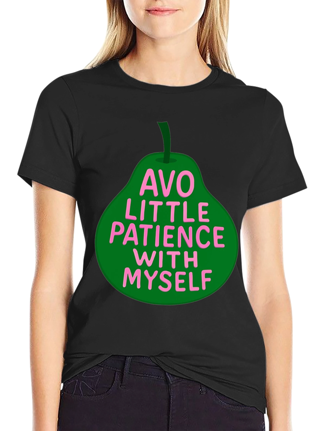 Black Avo Little Patience T-Shirt view 2