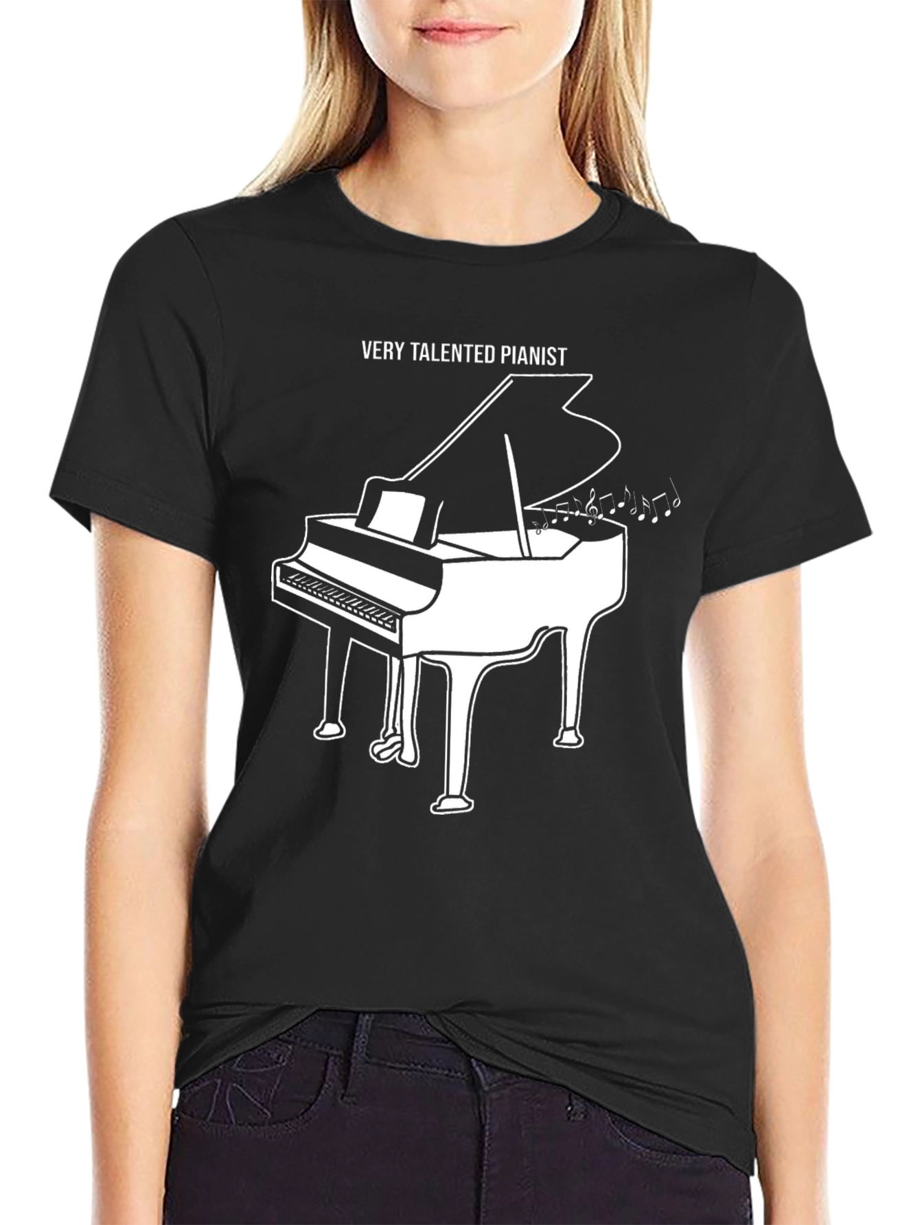Black Very Talented Pianist Graphic T-Shirt view 2