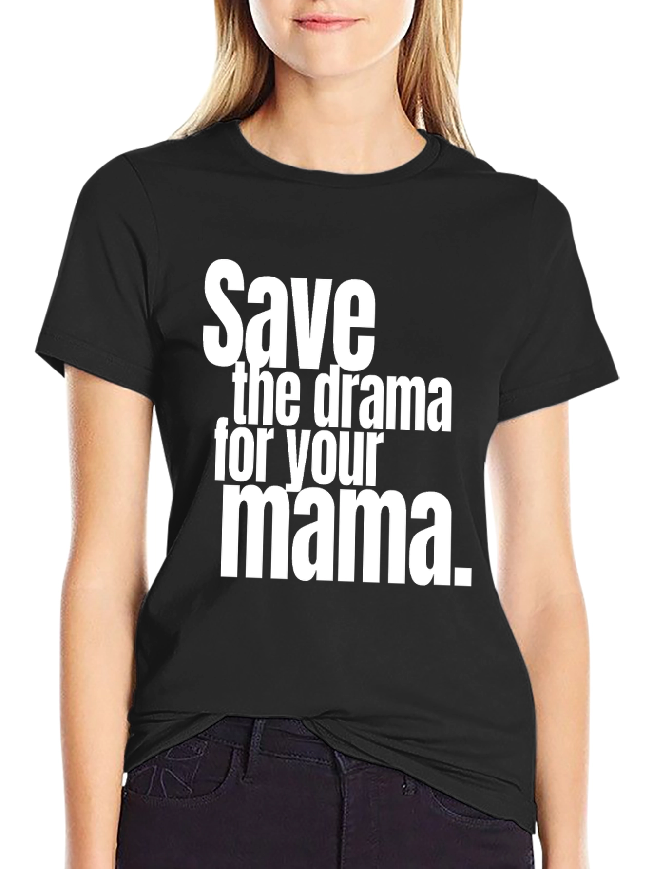 Black Save the Drama for Your Mama Graphic Tee view 2