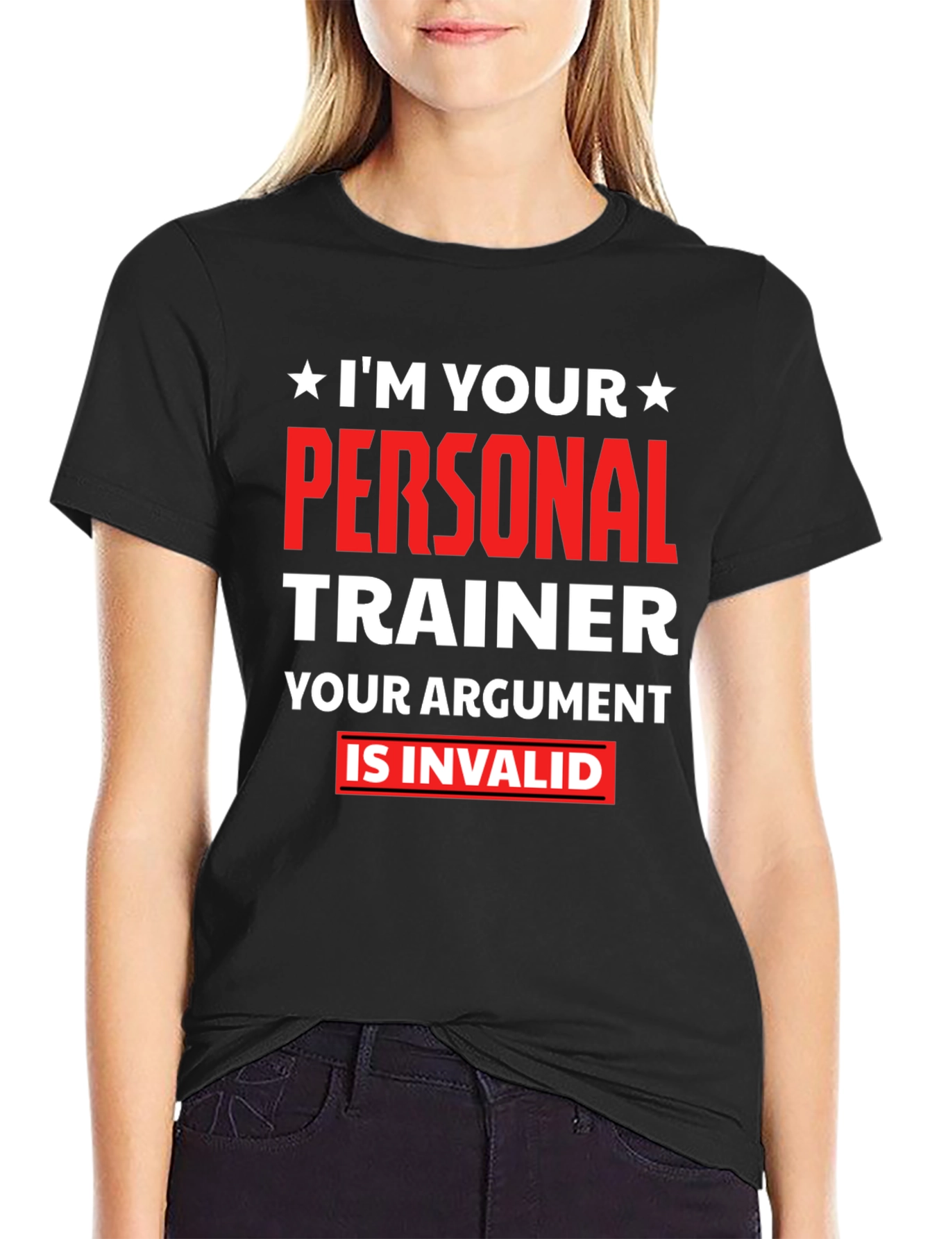 Black Personal Trainer T-Shirt - Your Argument Is Invalid view 2