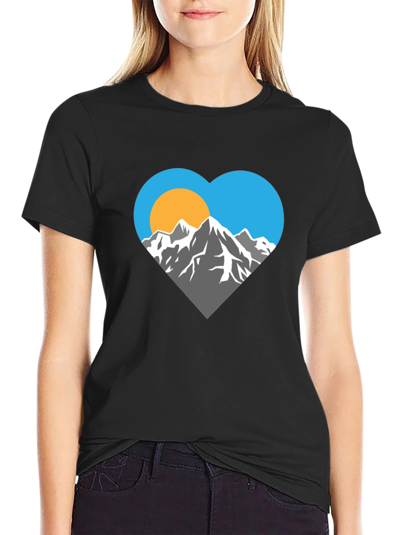 Black Mountain Heart Graphic T-Shirt view 2