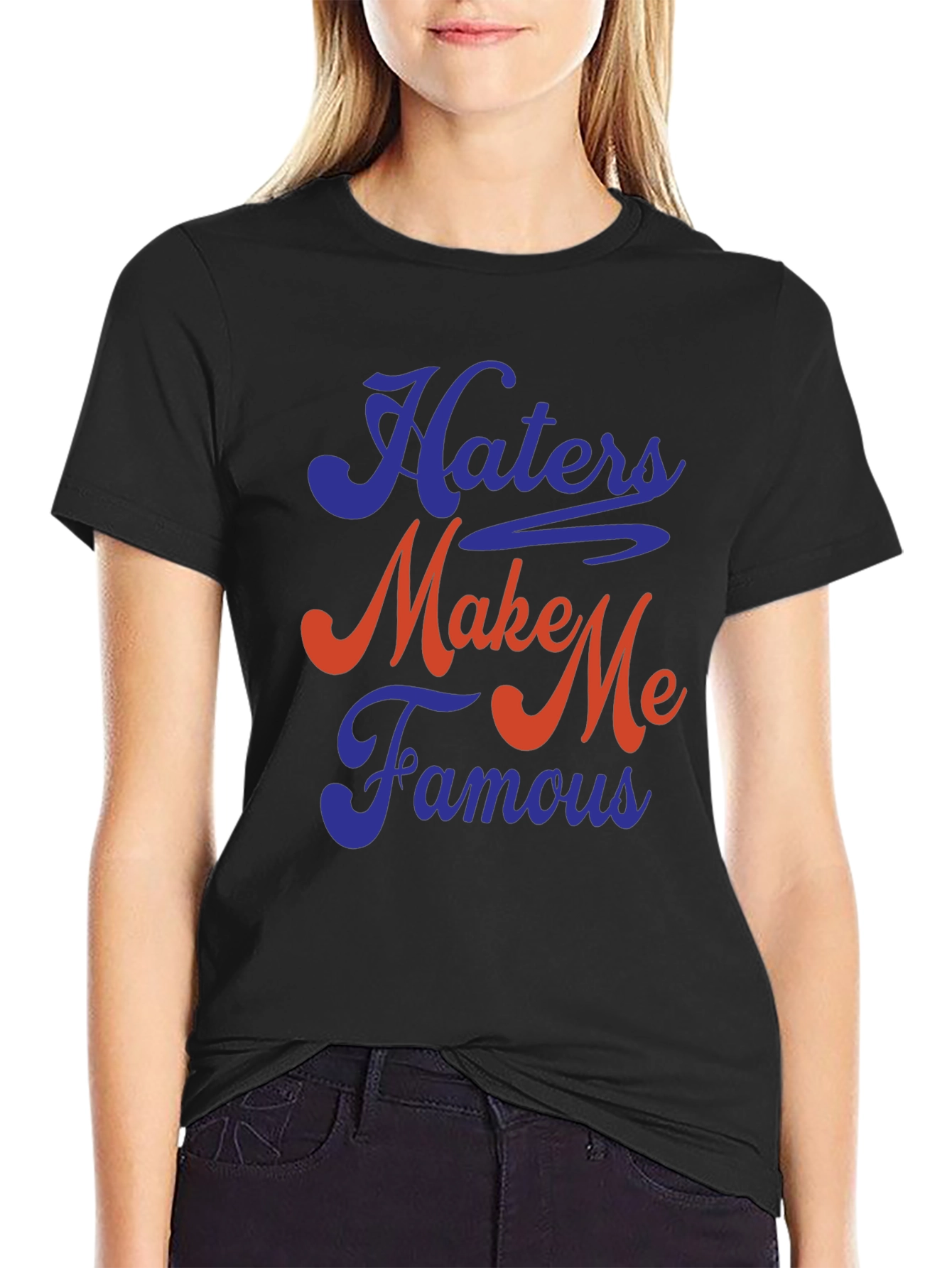 Black Haters Make Me Famous Graphic Tee - Soft Cotton Blend view 2