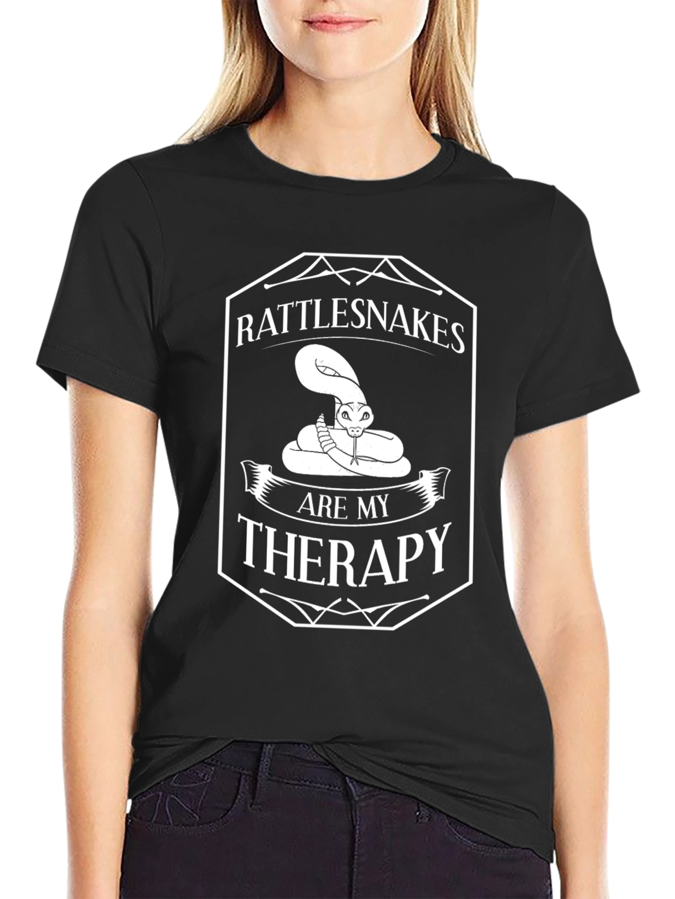 Black Rattlesnakes Are My Therapy Graphic T-Shirt view 2