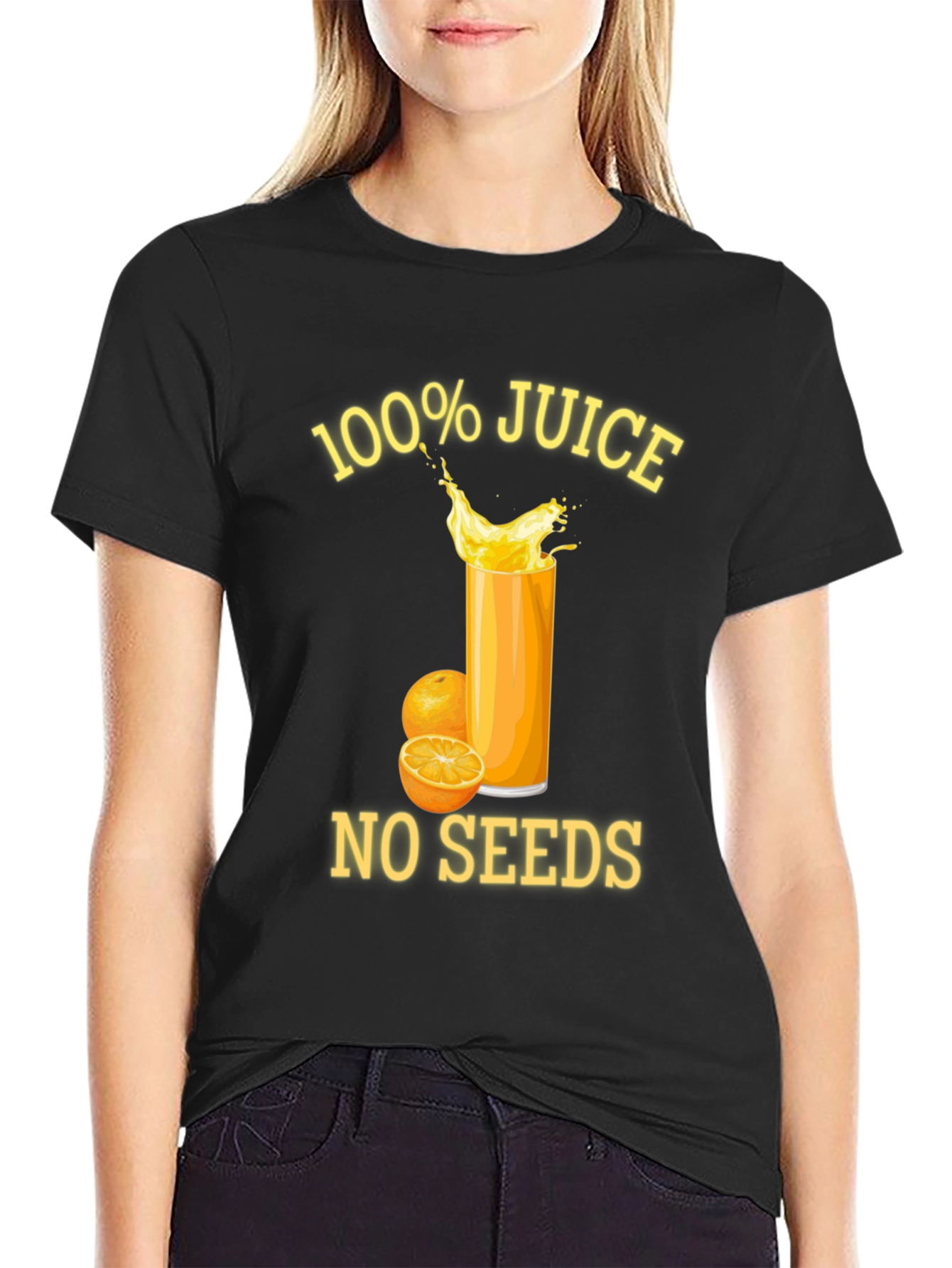 Black 100% Juice No Seeds Graphic Tee view 2