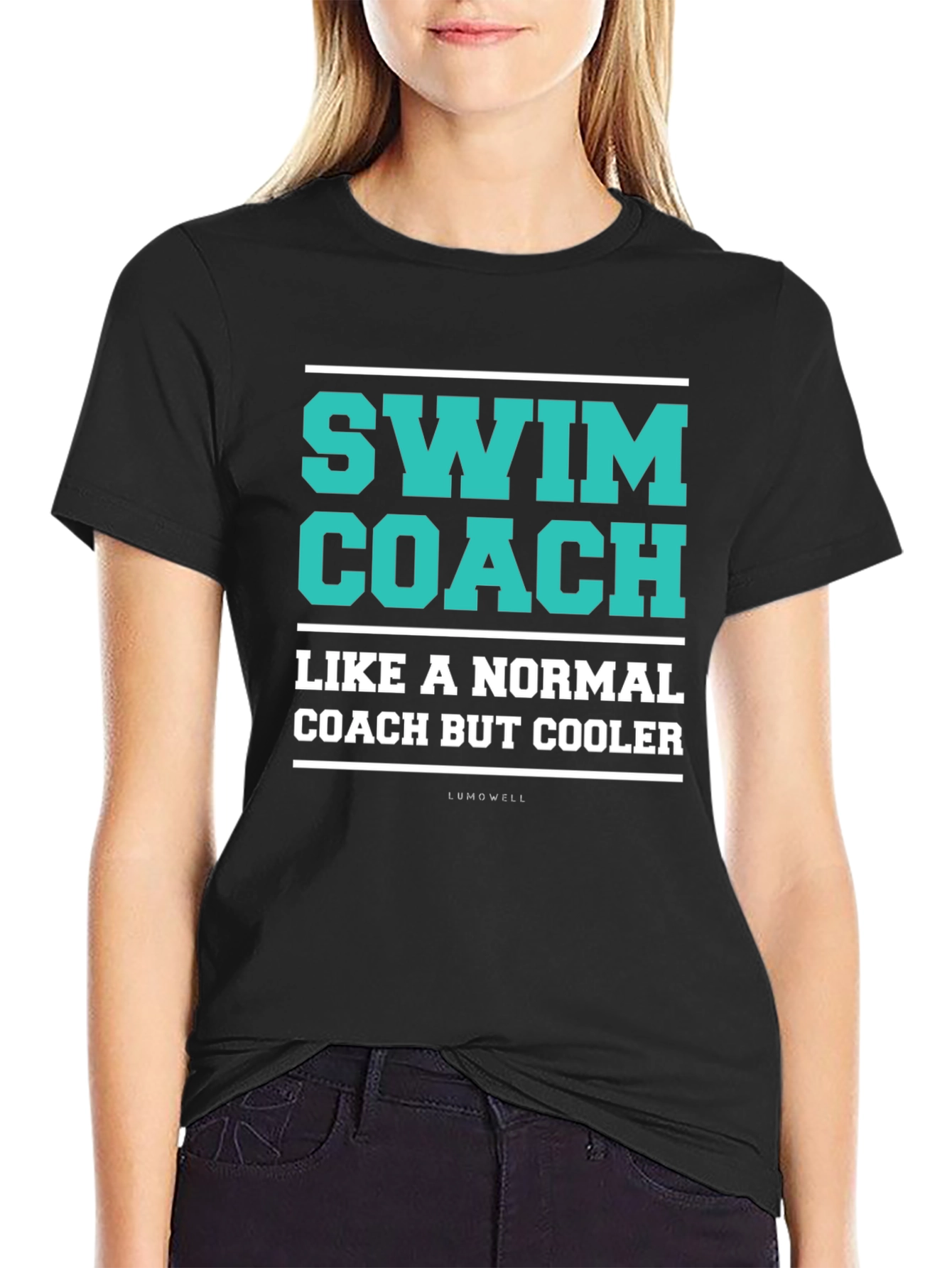 Black Swim Coach Graphic Tee - Cool & Comfortable view 2