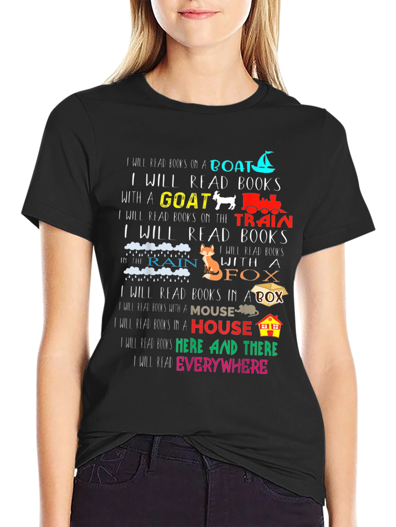 Black I Will Read Books T-Shirt view 2