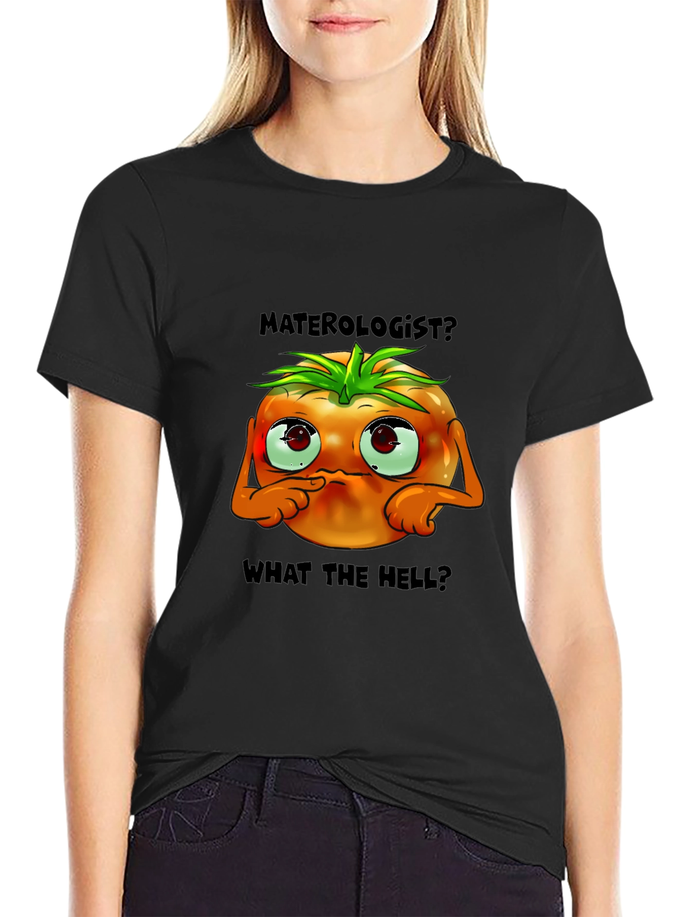 Black Materologist? Tomato Graphic T-Shirt view 2