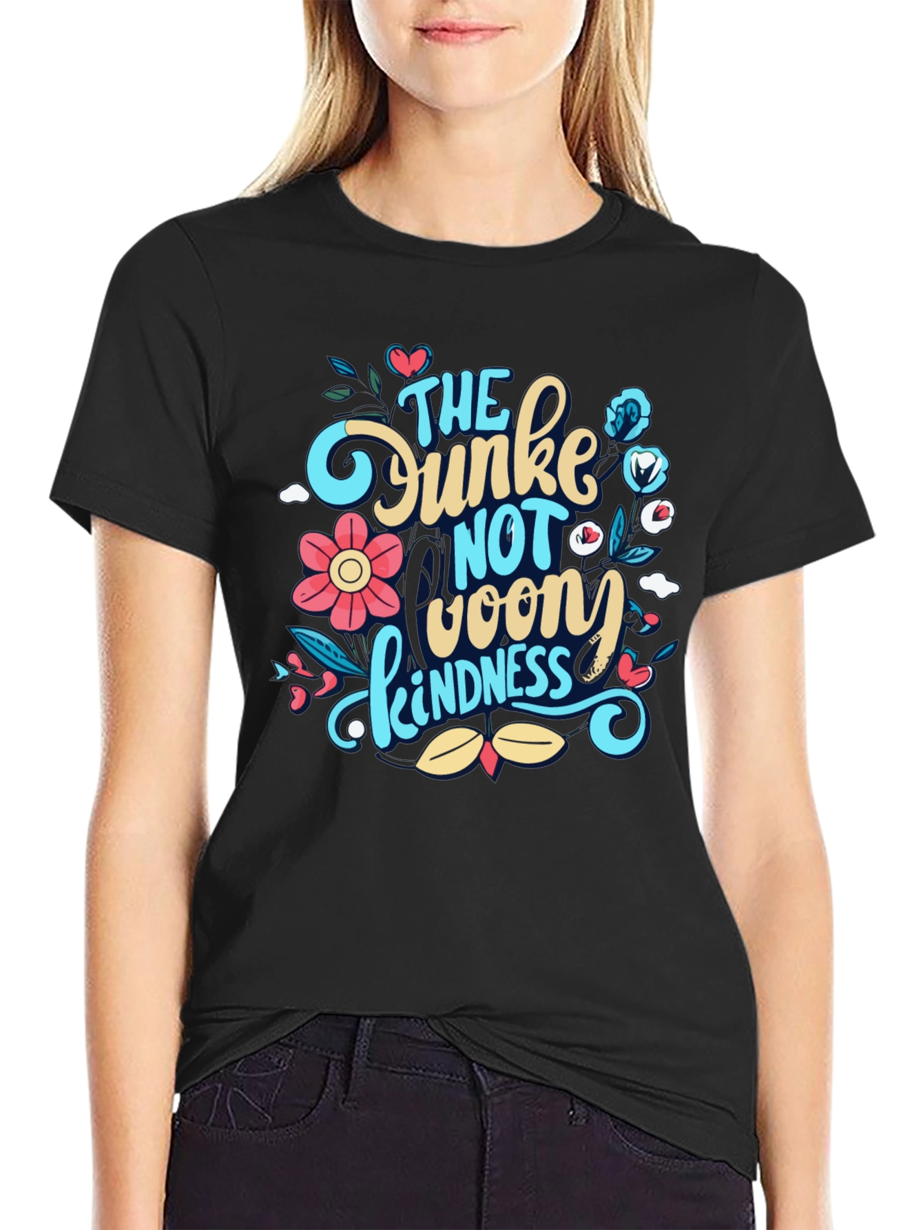Black Dunkin Donuts Inspired Kindness T-Shirt view 2