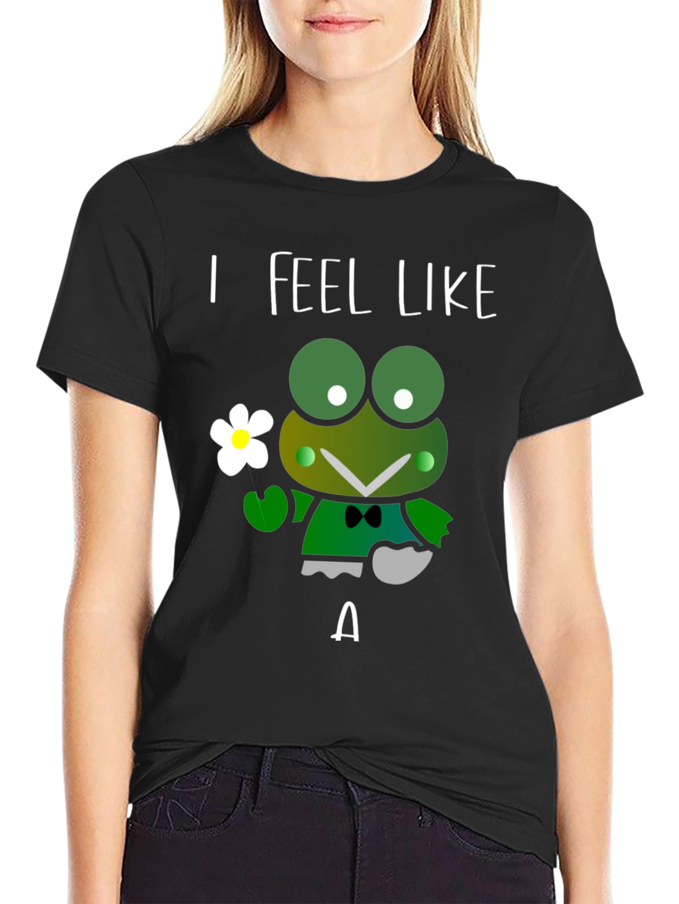 Black I Feel Like A Frog T-Shirt view 2