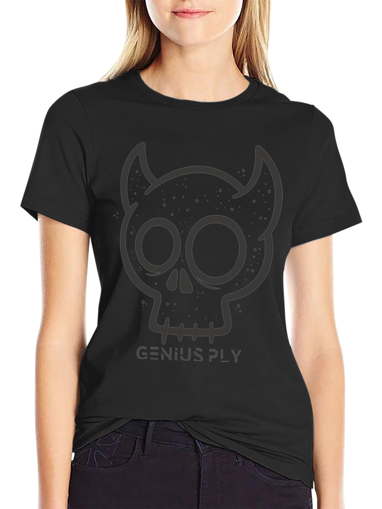 Black Genius Ply Devil Skull Graphic Tee - Men's Black T-Shirt view 2