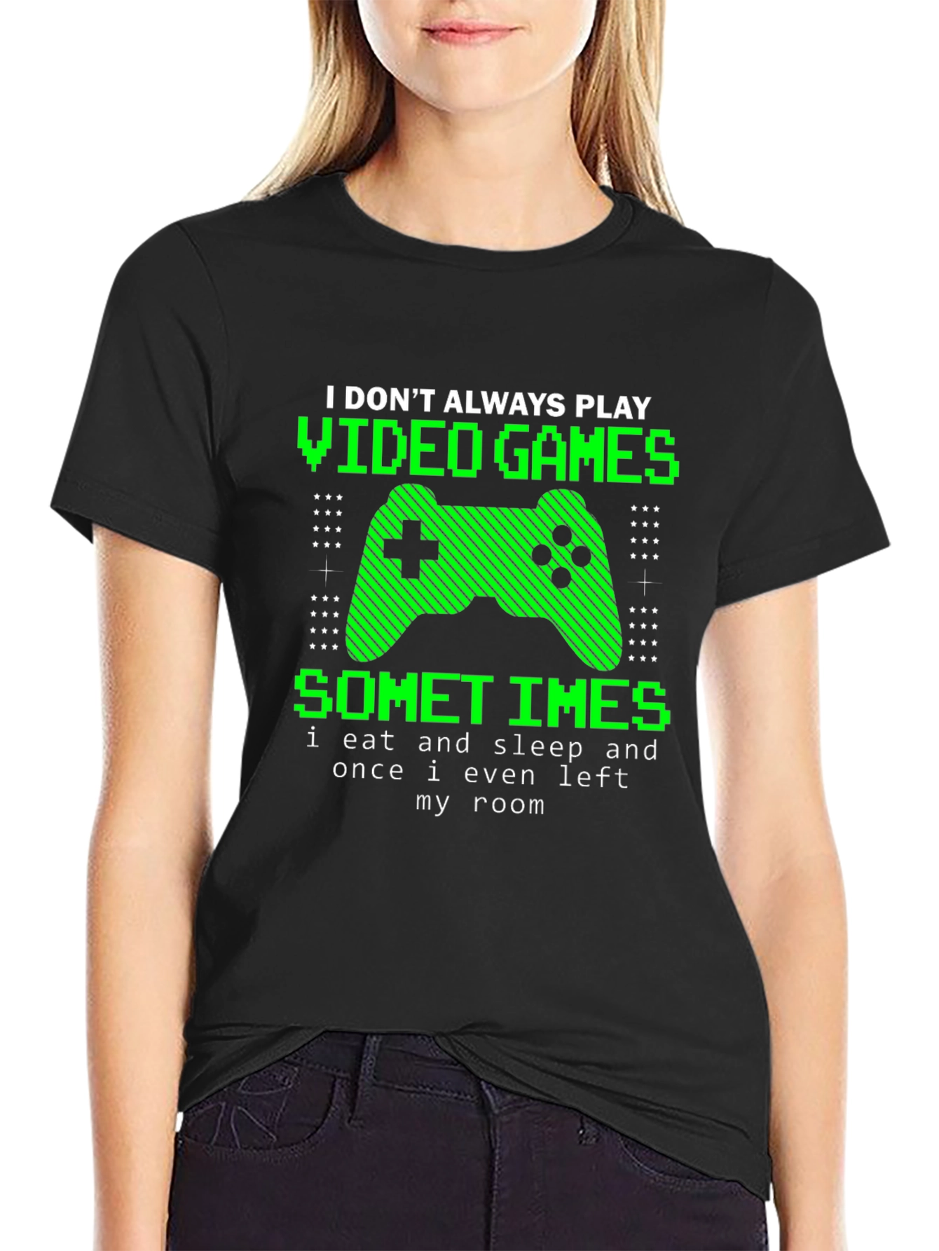 Black Gamer T-Shirt - I Don't Always Play Video Games view 2