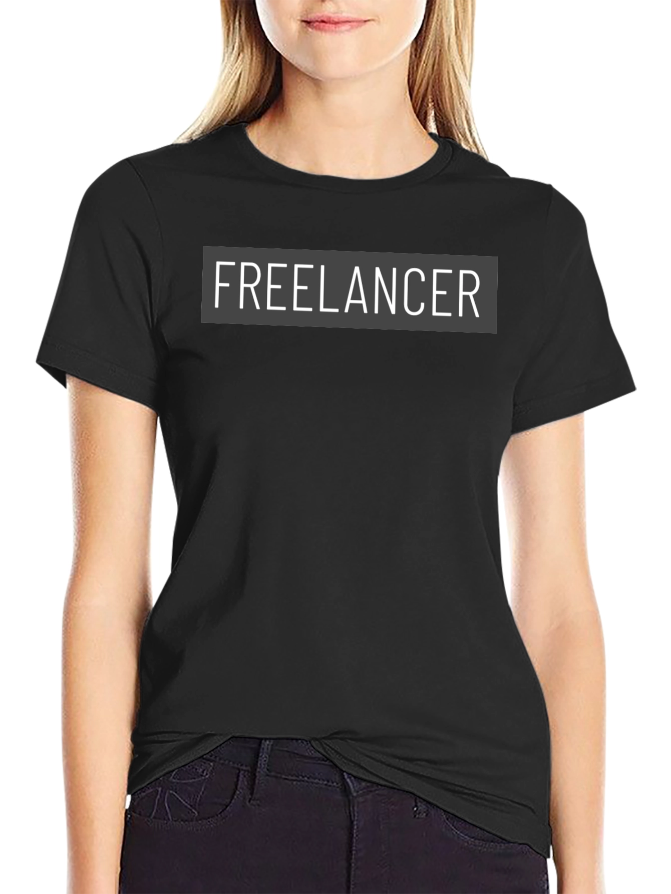 Black Freelancer Graphic Tee - Soft Cotton Black Shirt view 2