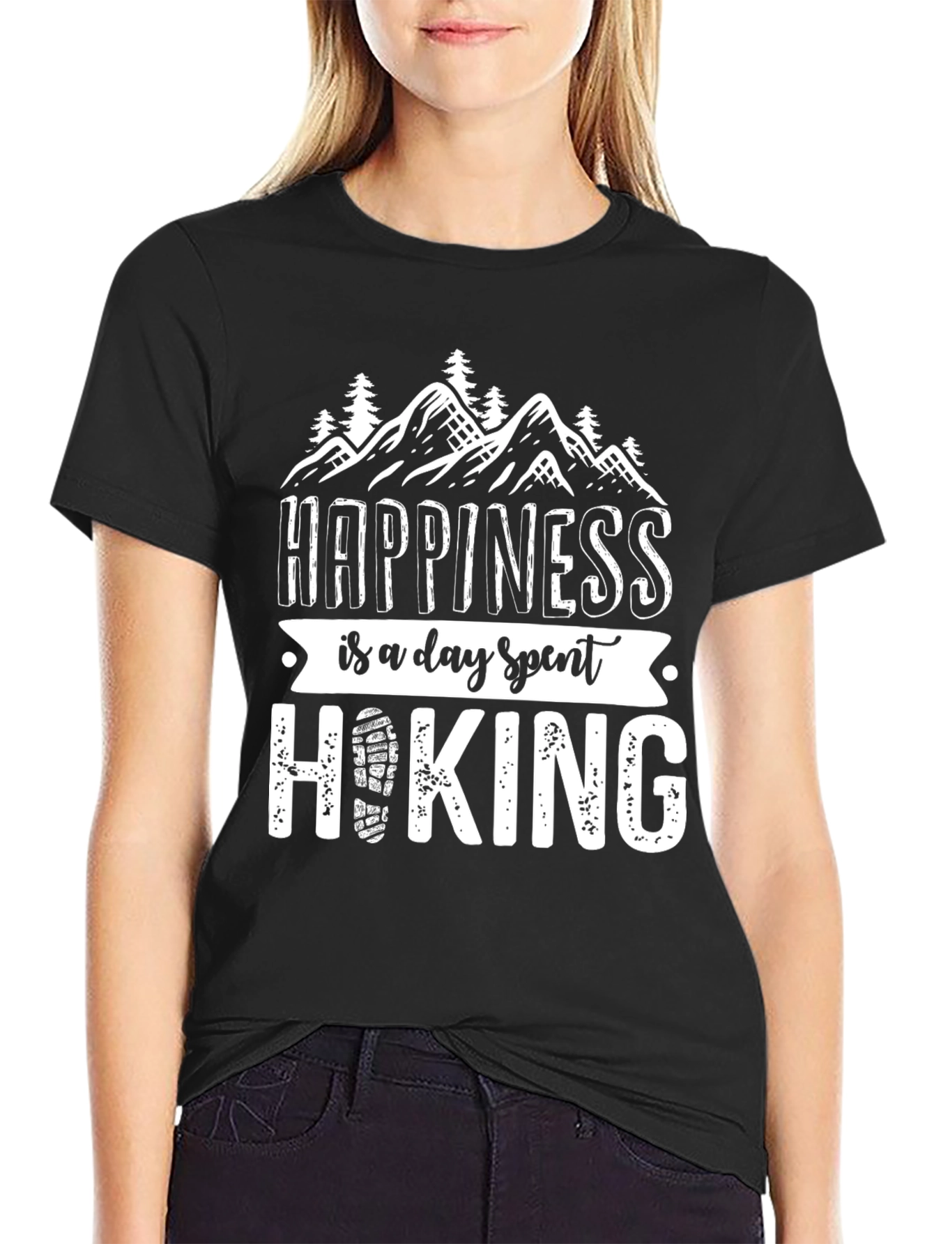 Black Happiness is Hiking T-Shirt view 2