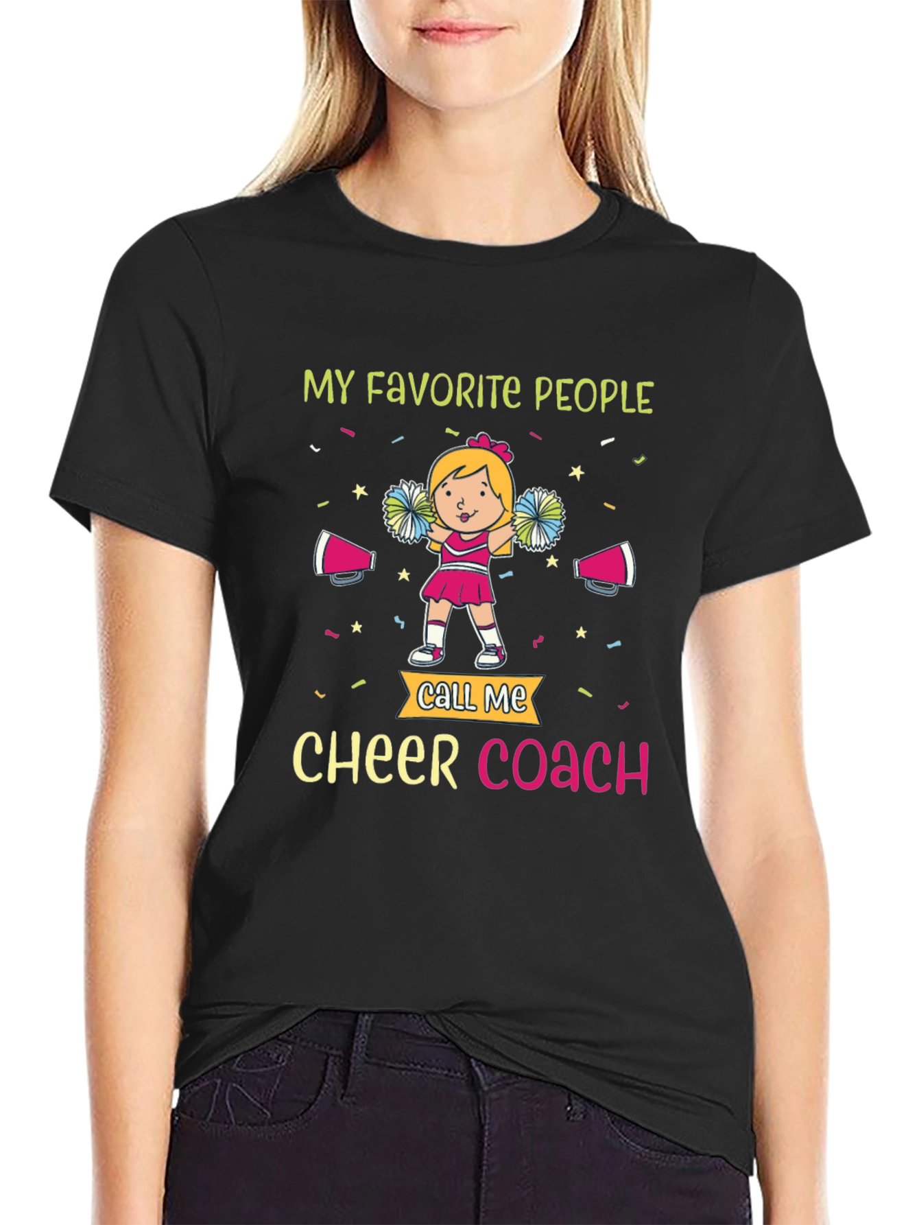 Black Cheer Coach T-Shirt - My Favorite People view 2