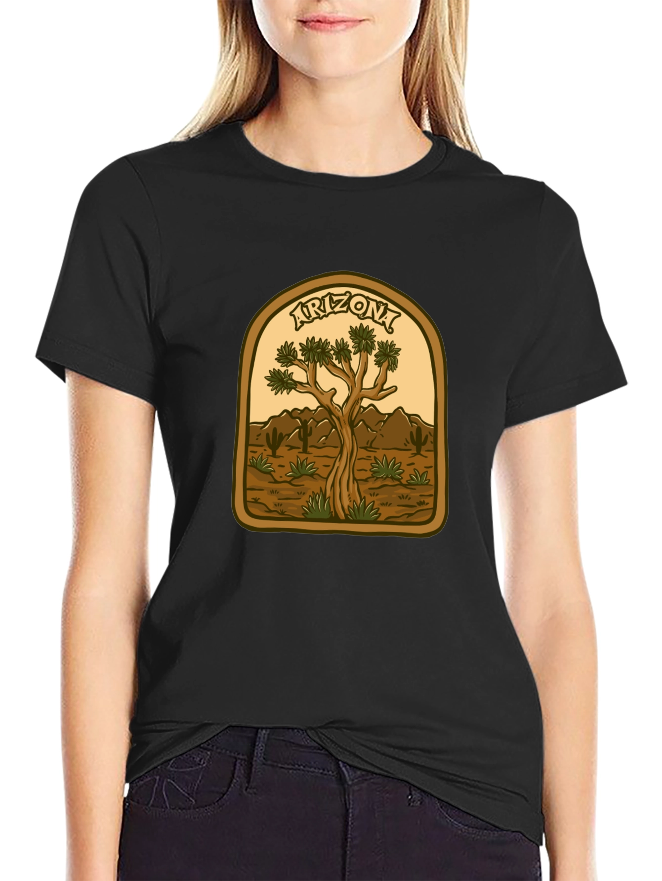 Black Arizona Desert Graphic T-Shirt view 2
