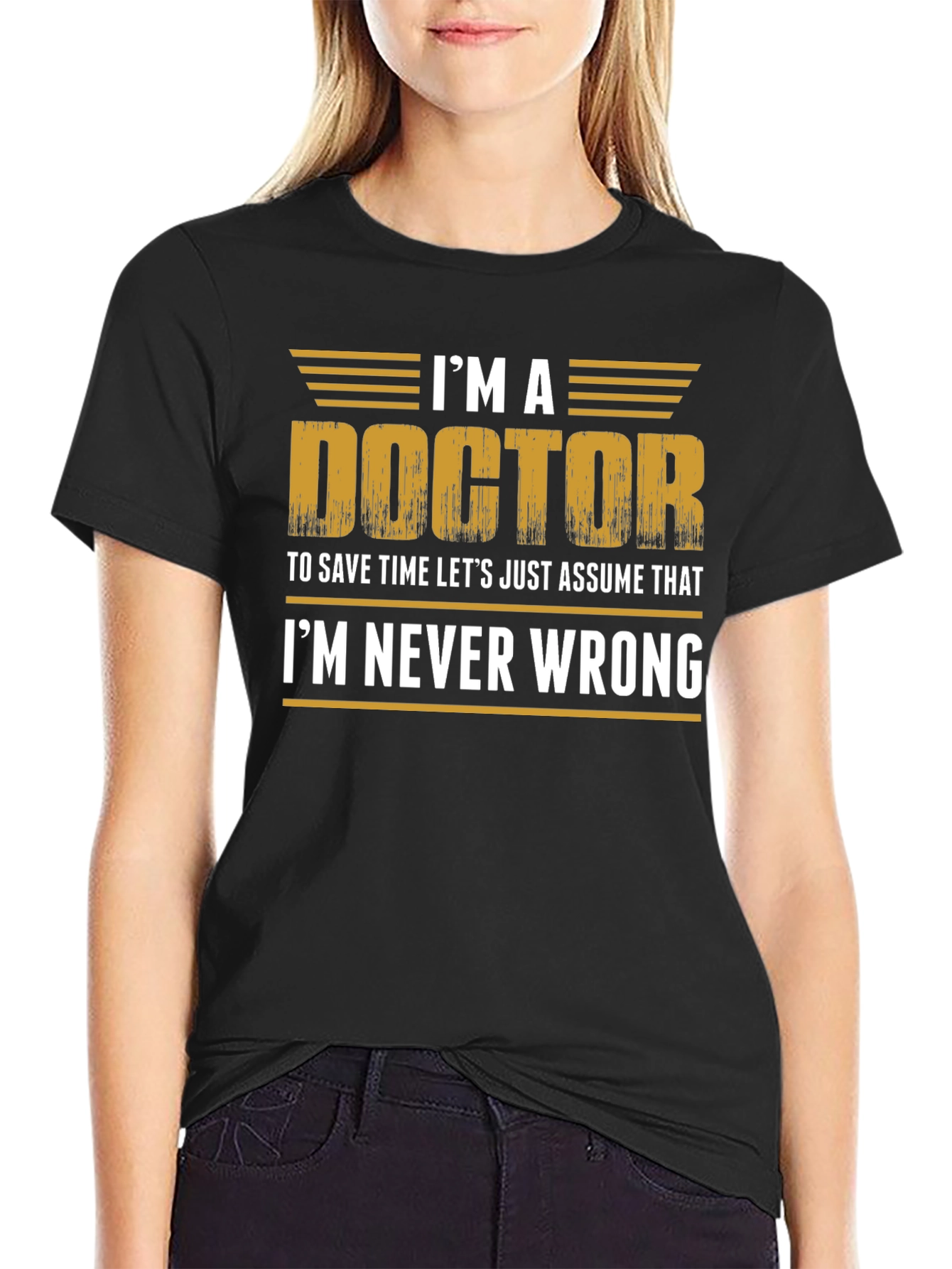 Black I'm a Doctor T-Shirt - Funny Doctor Gift view 2