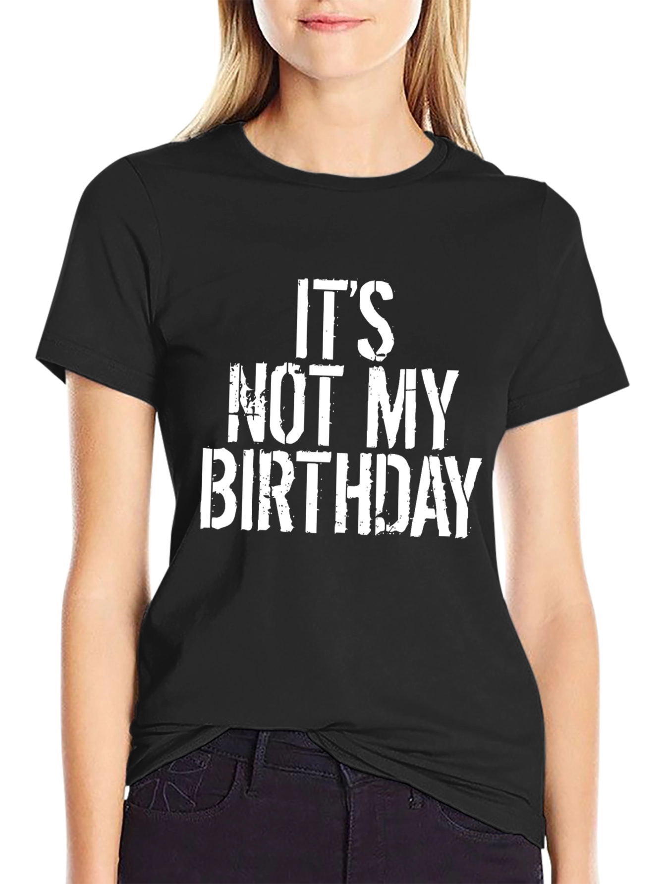 Black It's Not My Birthday Graphic Tee view 2
