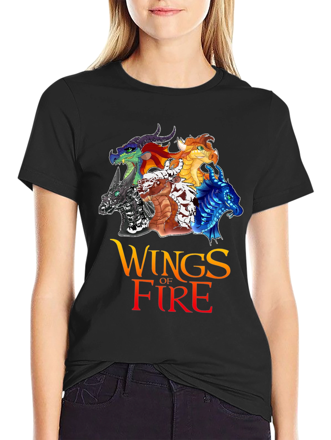 Black Wings of Fire Graphic T-Shirt view 2