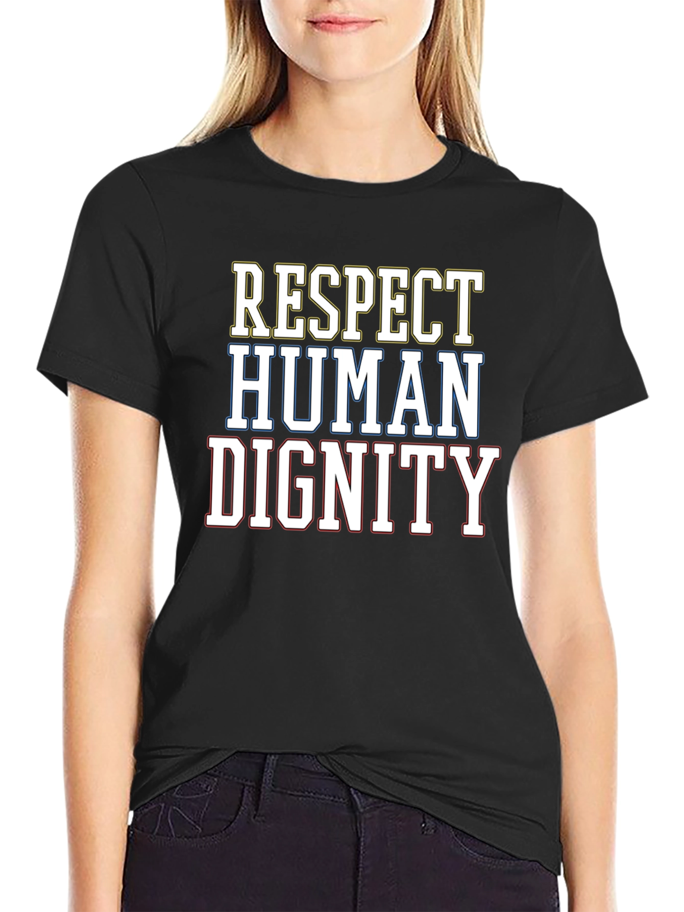 Black Respect Human Dignity Graphic Tee view 2