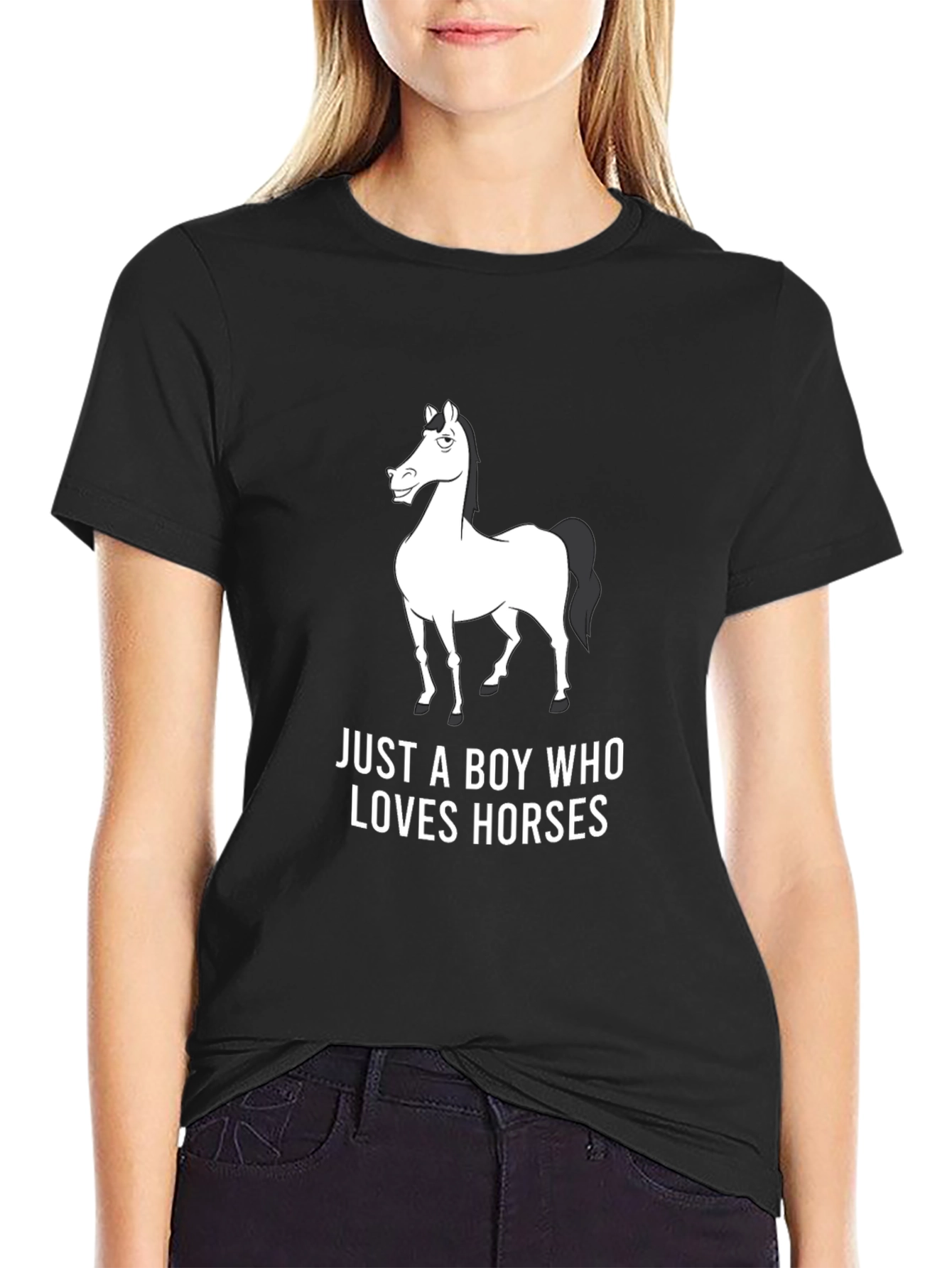 Black Horse Lover Graphic Tee - Black view 2