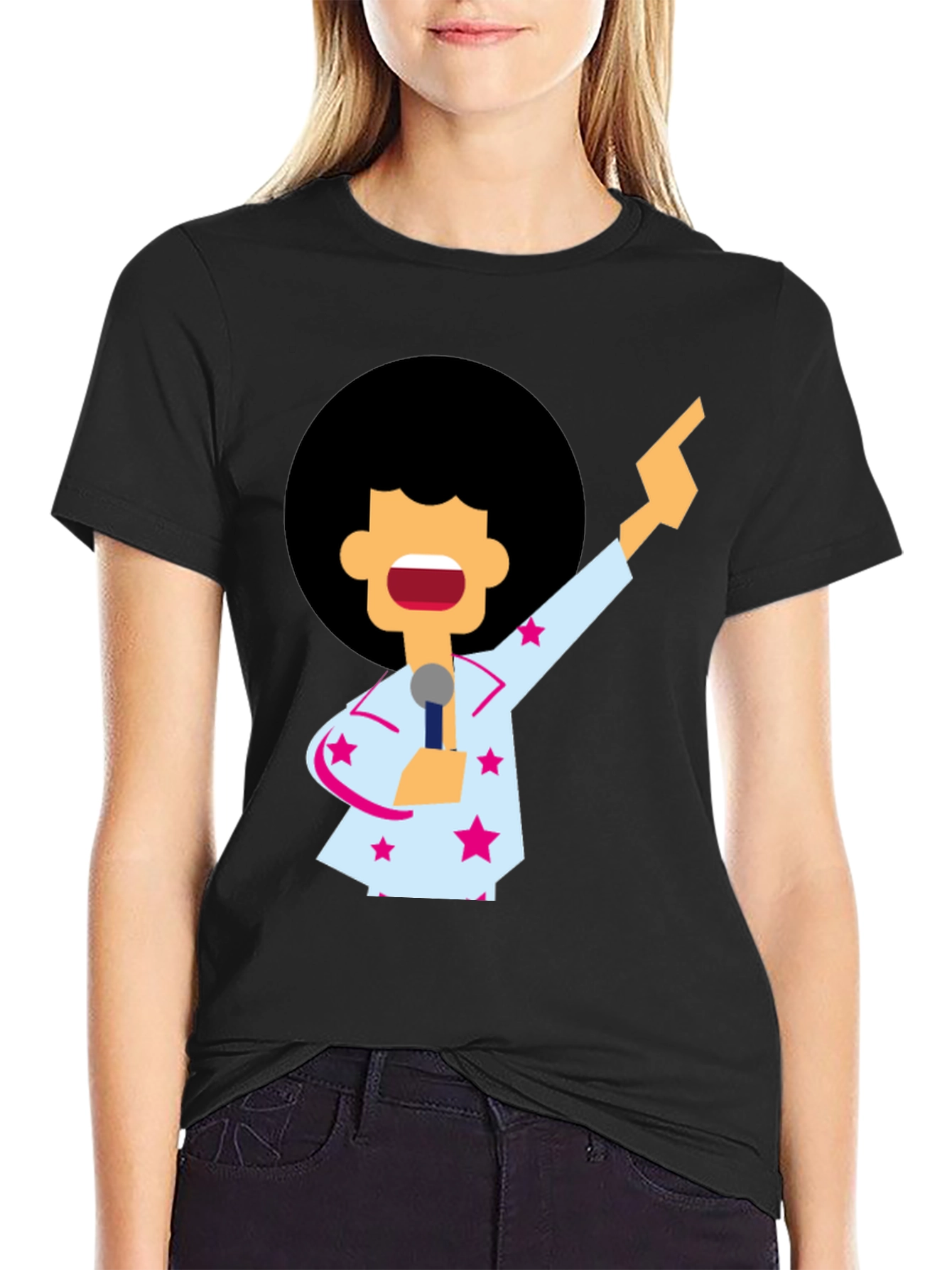 Black Funky Retro Disco T-Shirt view 2