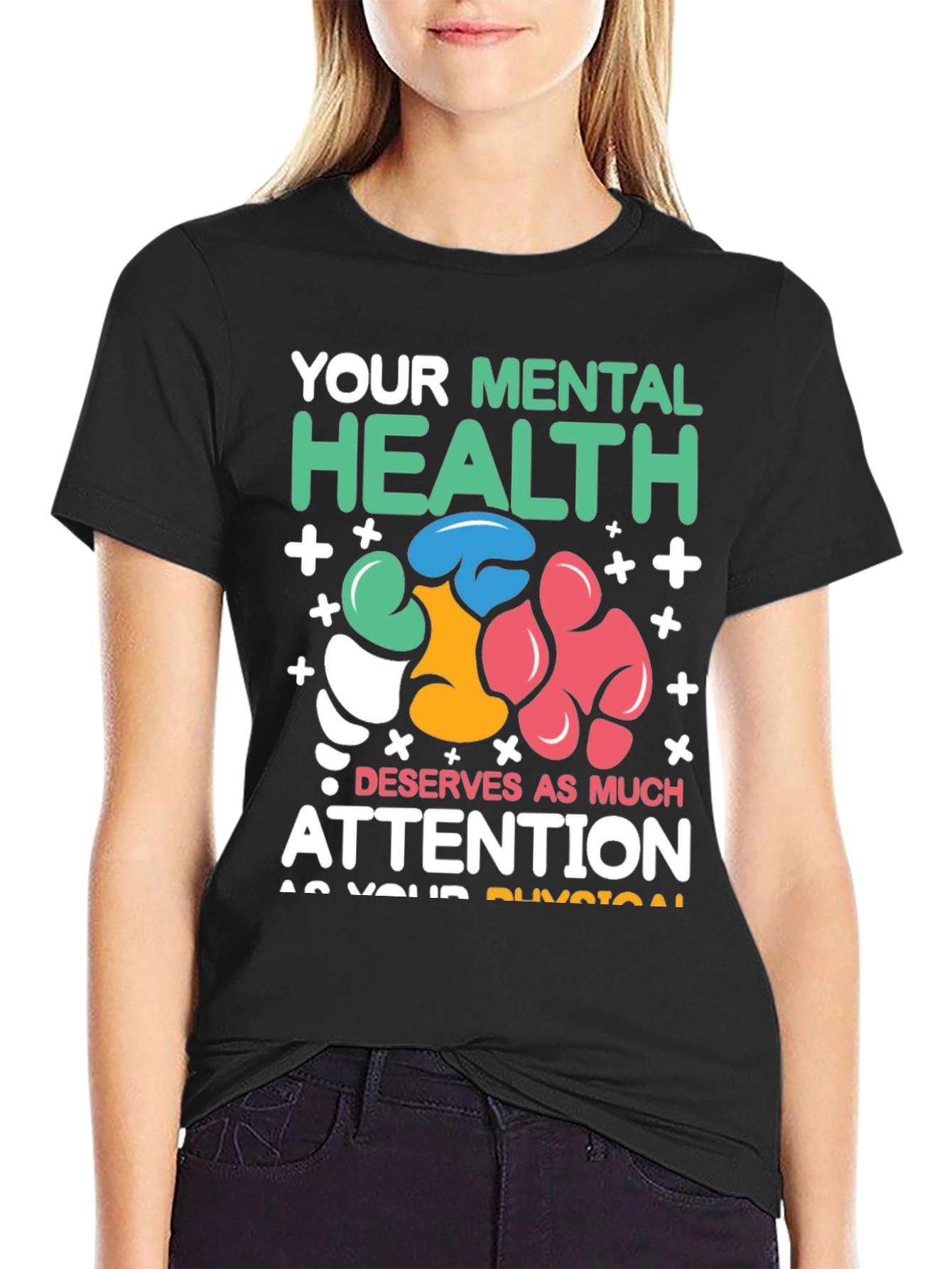 Black Mental Health Awareness Graphic T-Shirt view 2