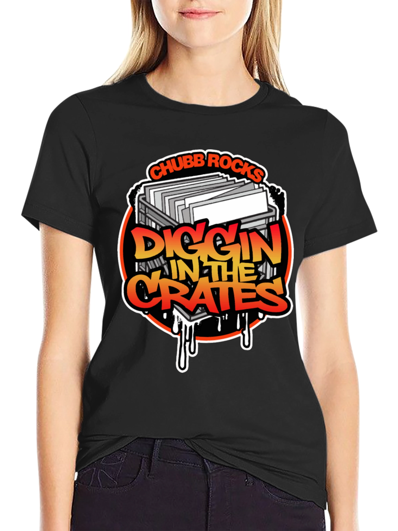 Black Chubb Rocks Diggin' In The Crates Black T-Shirt view 2