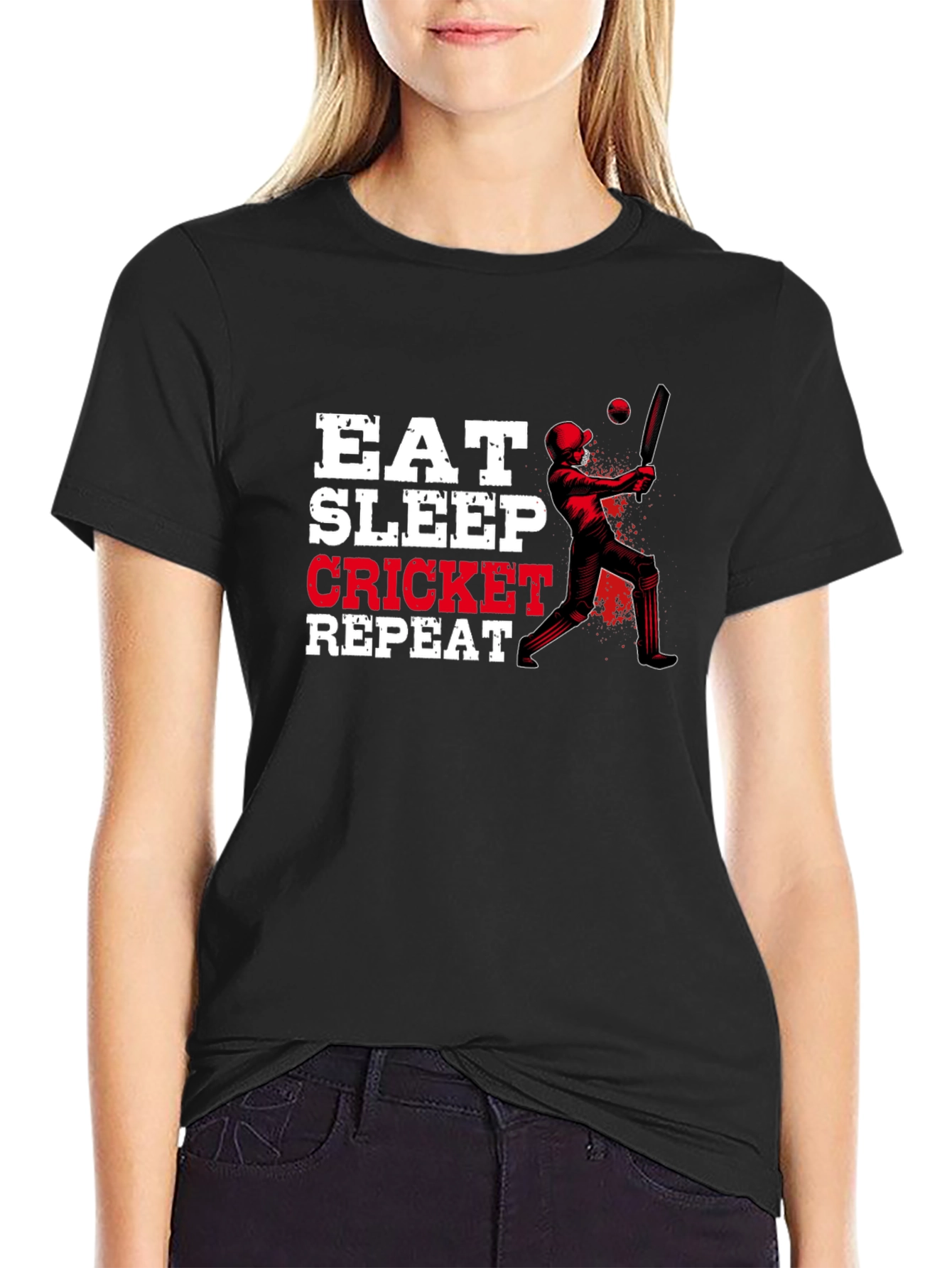 Eat Sleep Cricket Repeat Graphic Tee - 2
