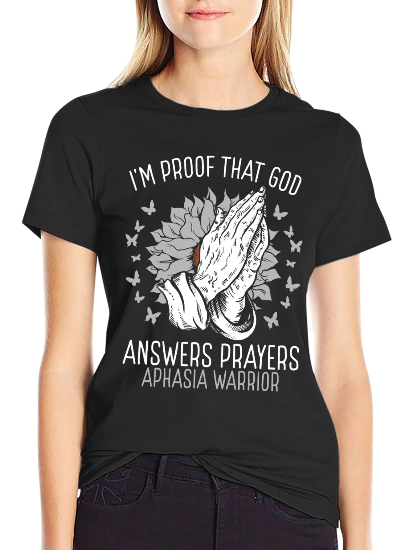 Black Proof That God Answers Prayers T-Shirt view 2