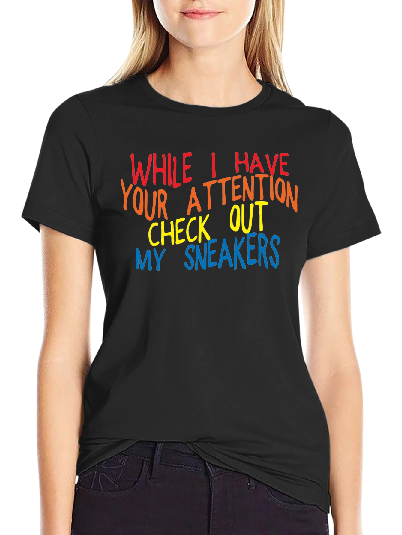 Black Attention Grabbing Sneaker Tee view 2