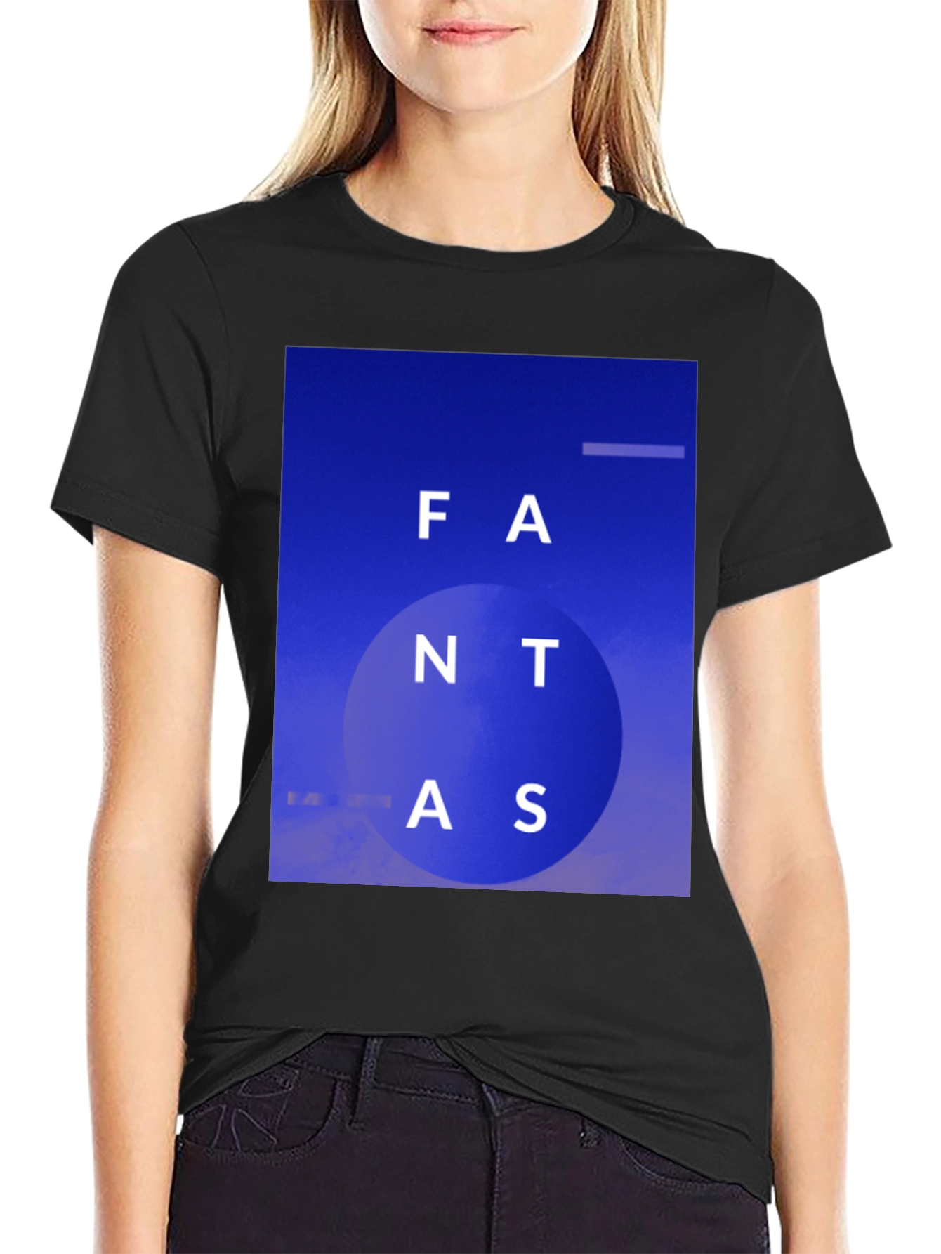 Black Fantastic Blue Graphic Tee view 2