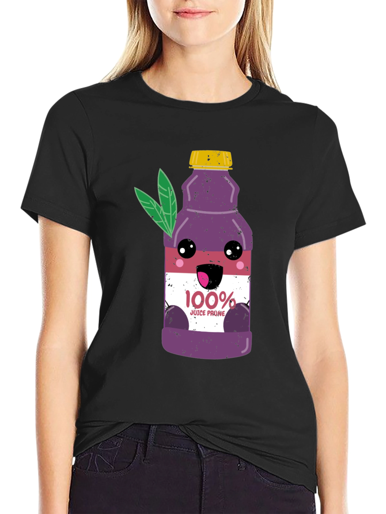 Black Prune Juice Graphic Tee - Funny Cartoon Shirt view 2