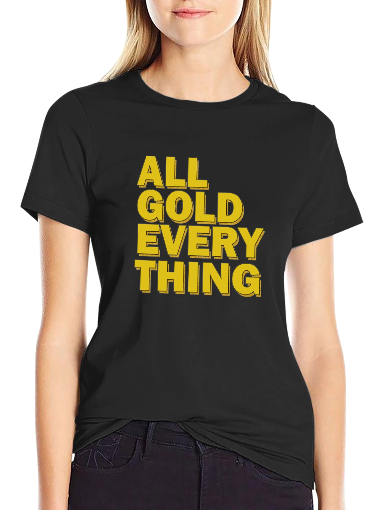 Black All Gold Everything Black T-Shirt view 2