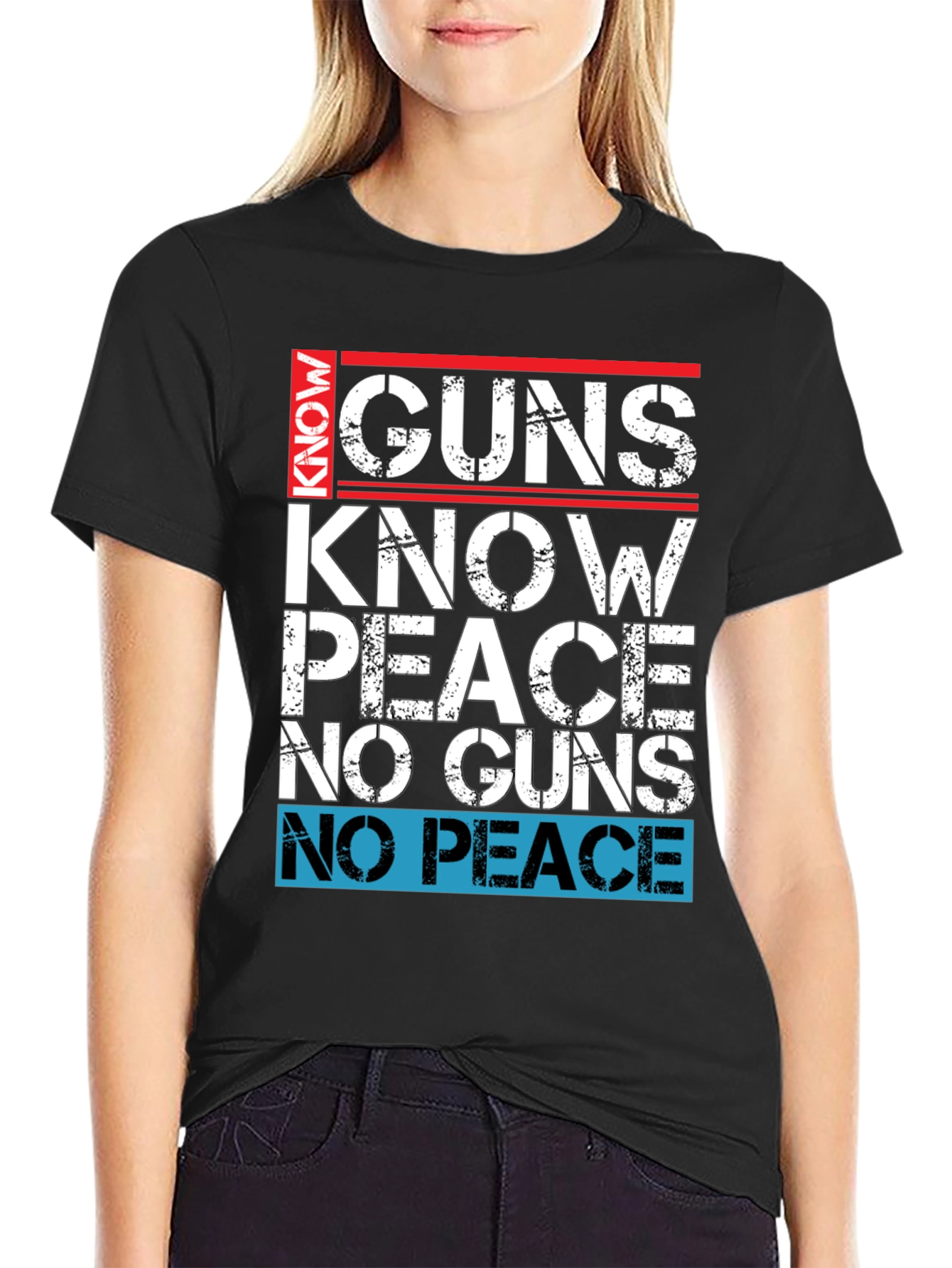 Black Guns Know Peace Men's Graphic T-Shirt view 2
