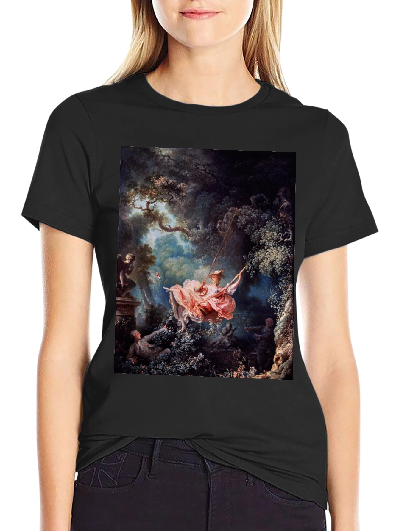 The Swing Painting T-Shirt - Artistic Rococo Style - 2