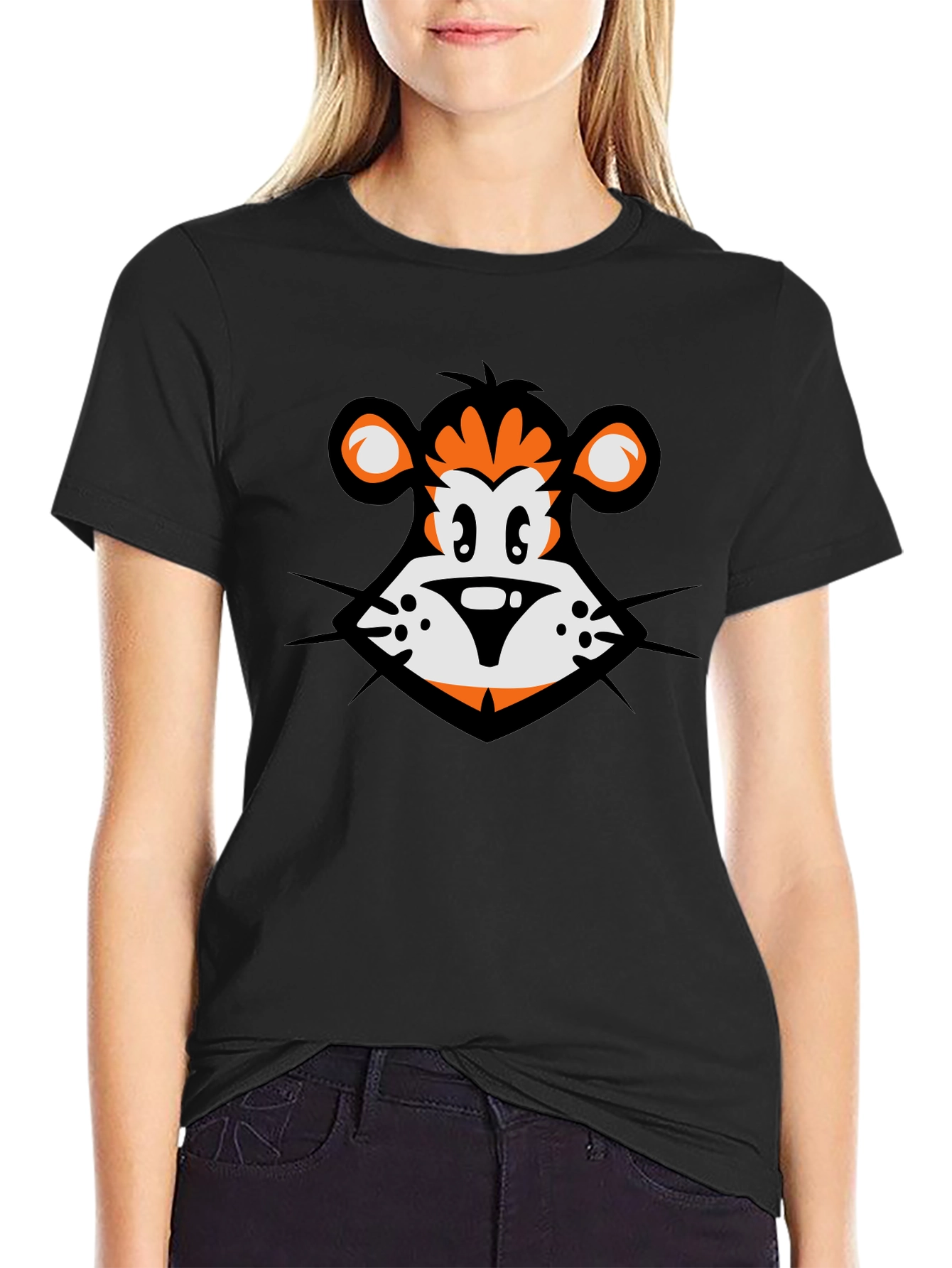 Black Cartoon Character Black T-Shirt view 2