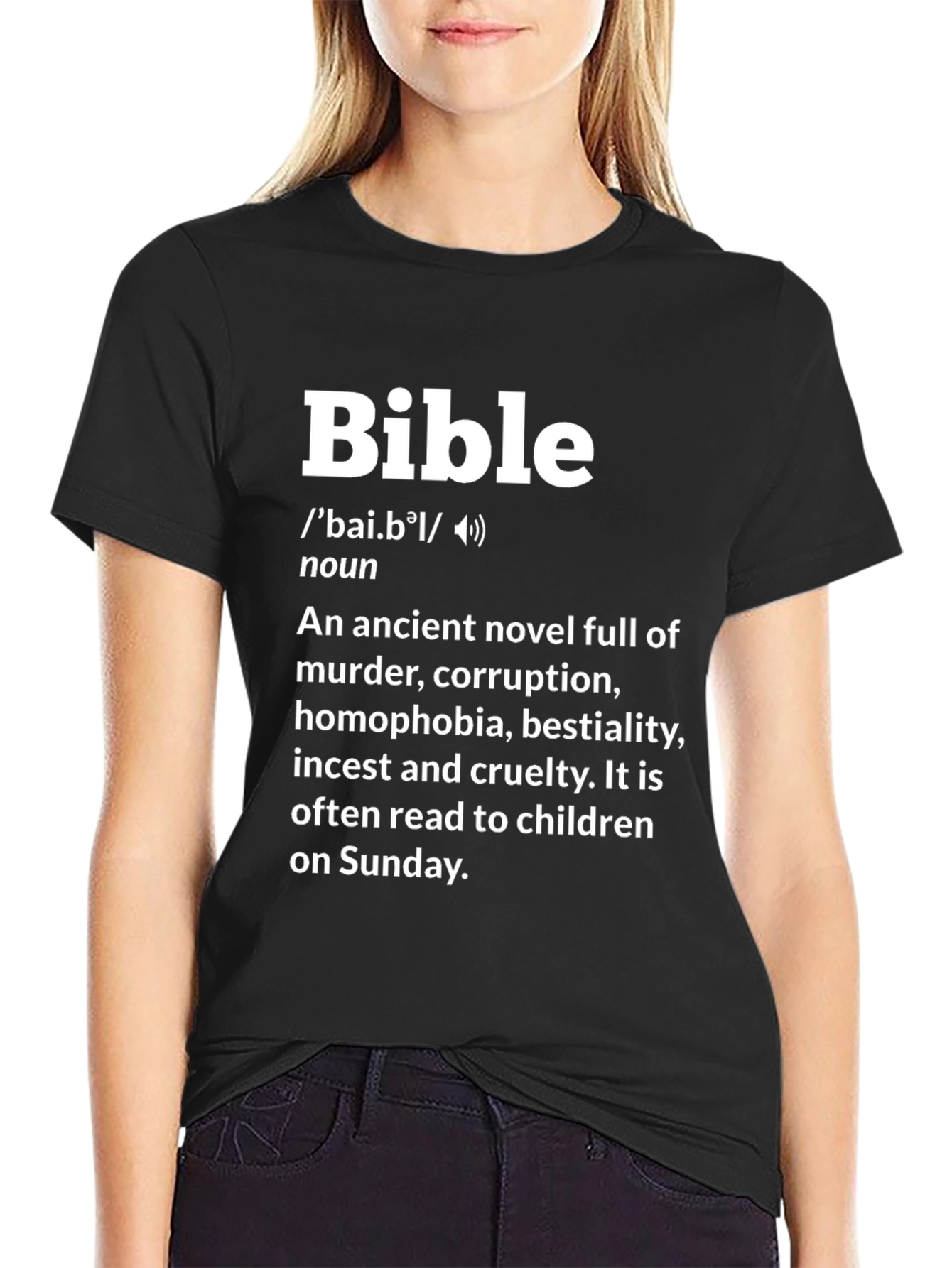 Black Bible Definition T-Shirt - Anti-Religion Novelty Tee view 2