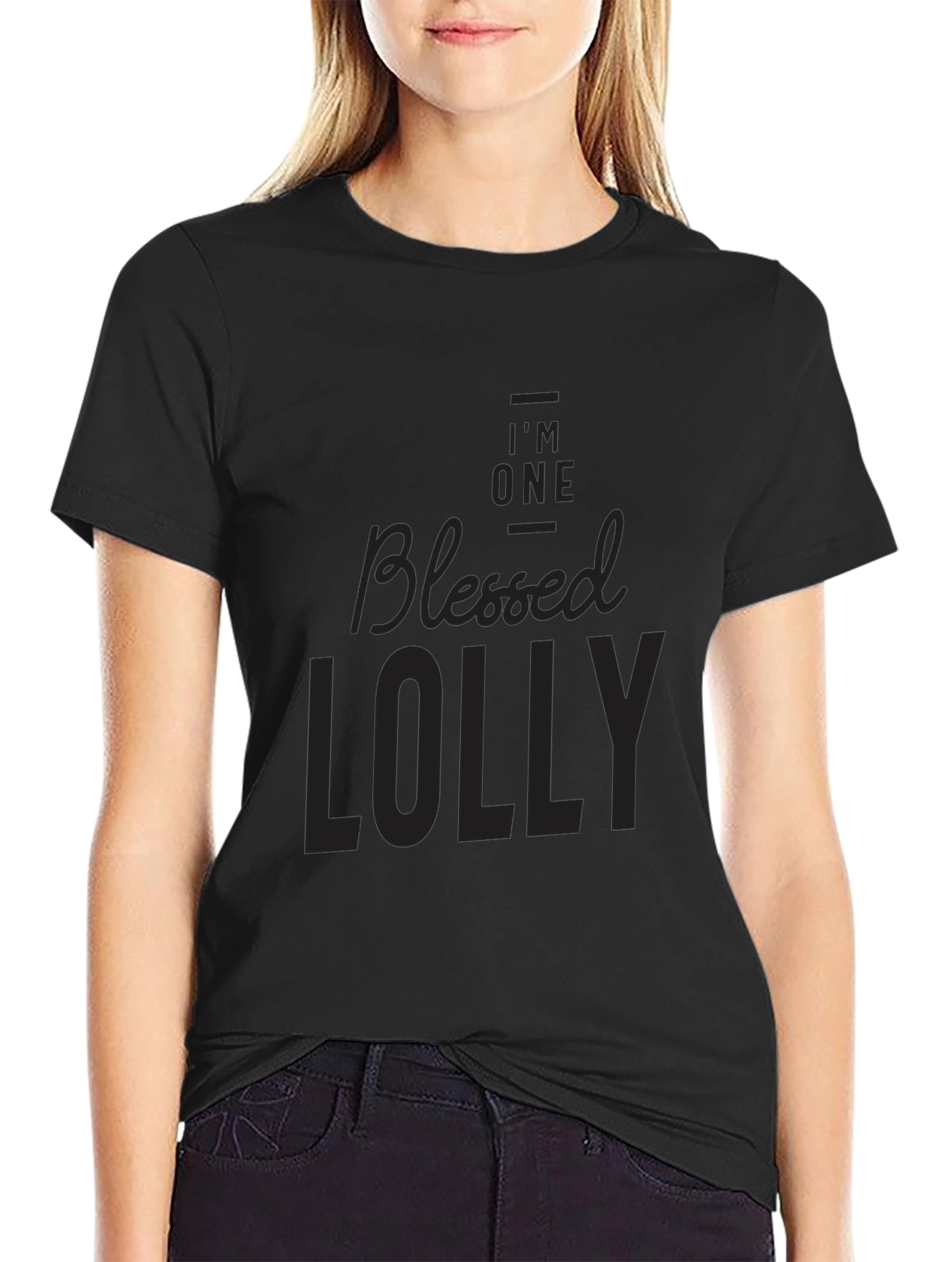 Black Blessed Lolly Black Graphic Tee view 2