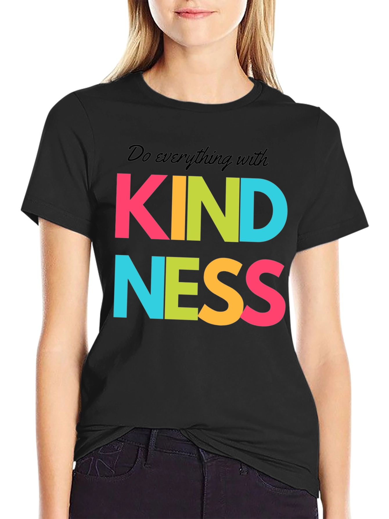 Black Kindness Graphic T-Shirt - Positive Message Tee view 2