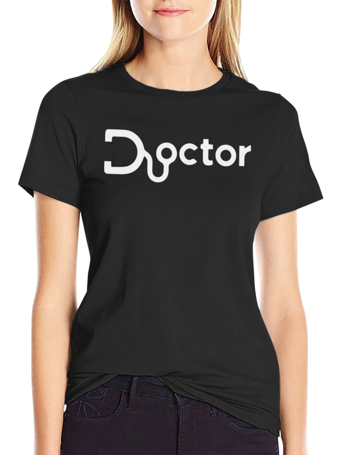 Black Doctor Stethoscope Graphic T-Shirt view 2