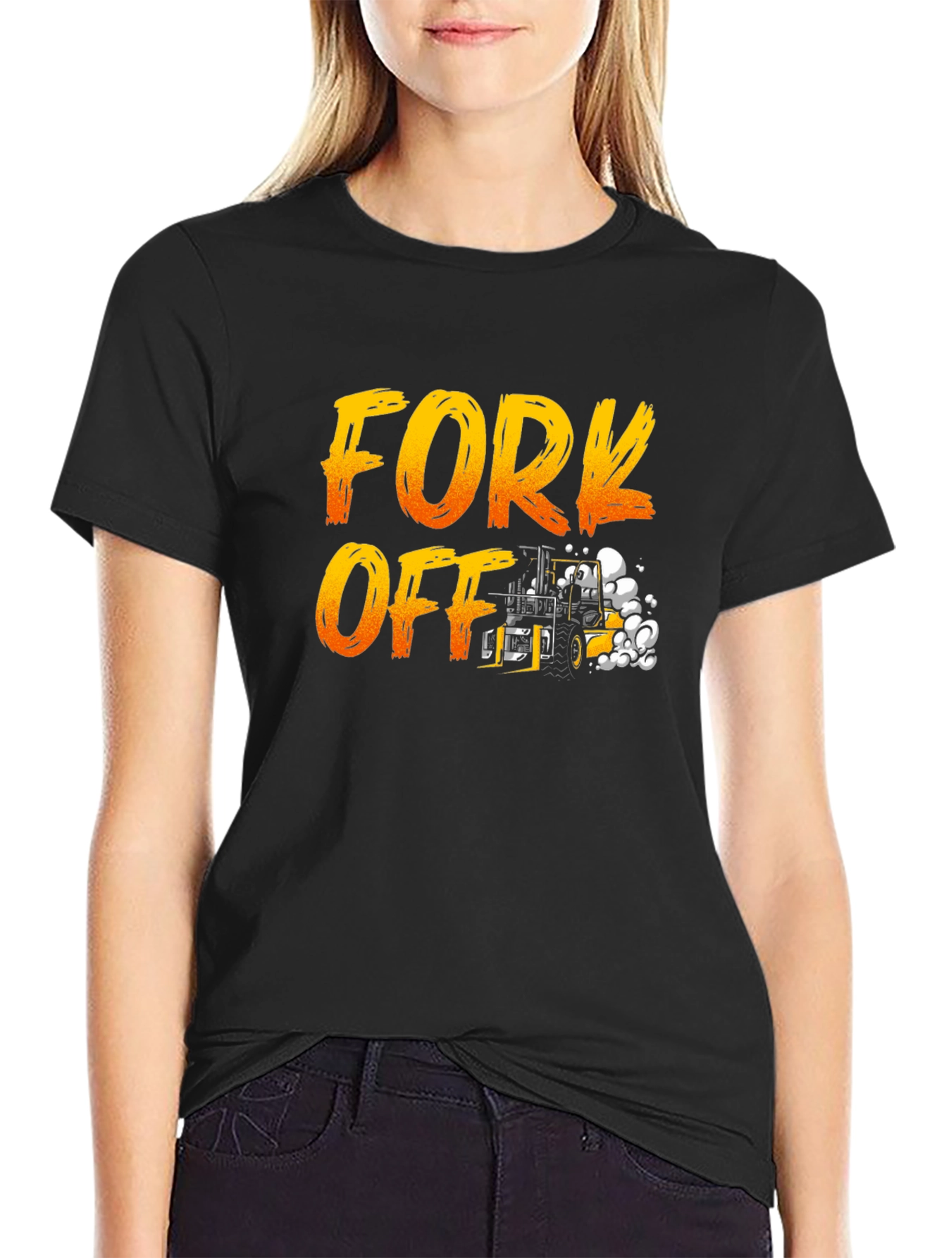 Black Fork Off T-Shirt - Humorous Graphic Tee view 2