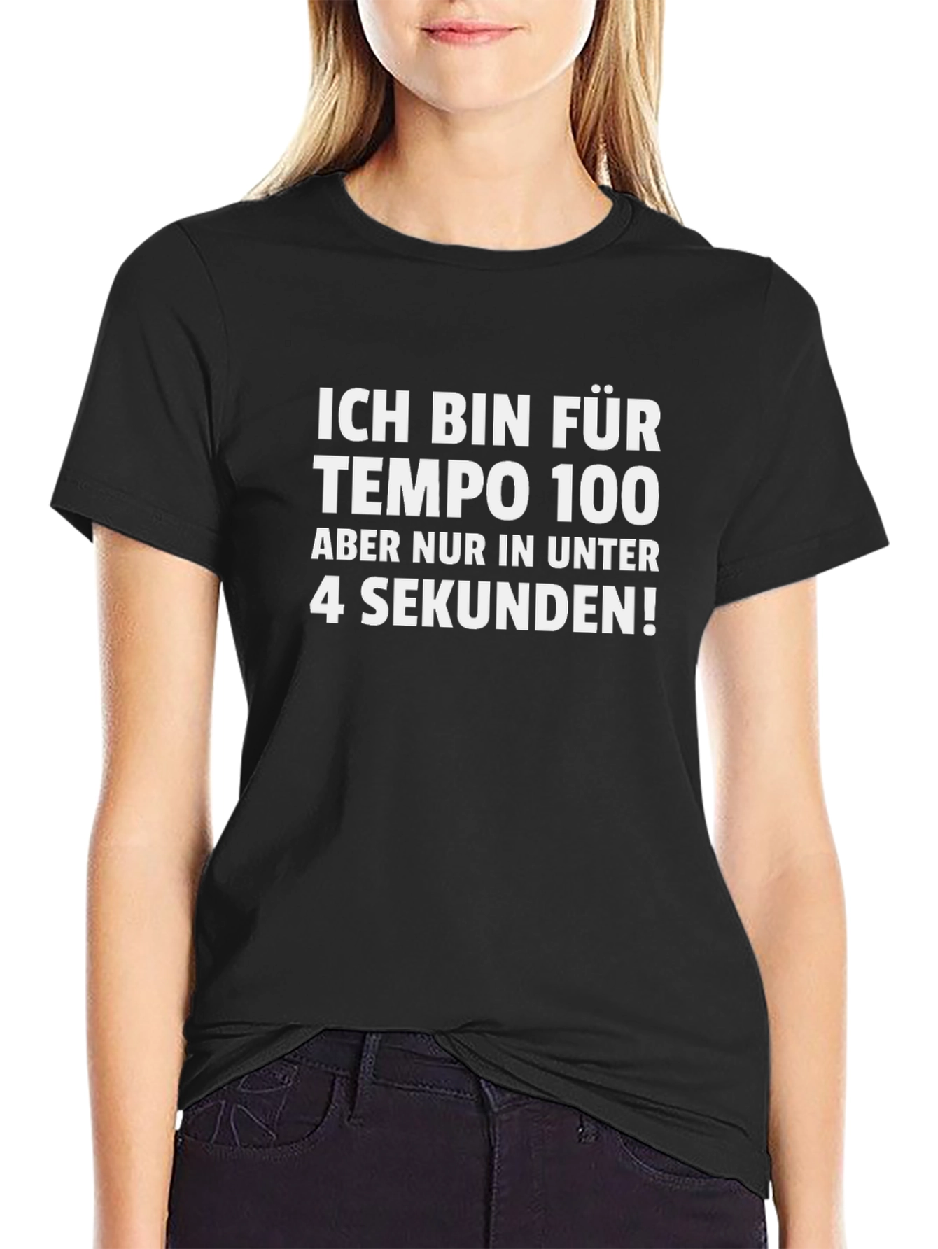 Black Ich Bin Für Tempo 100 T-Shirt view 2