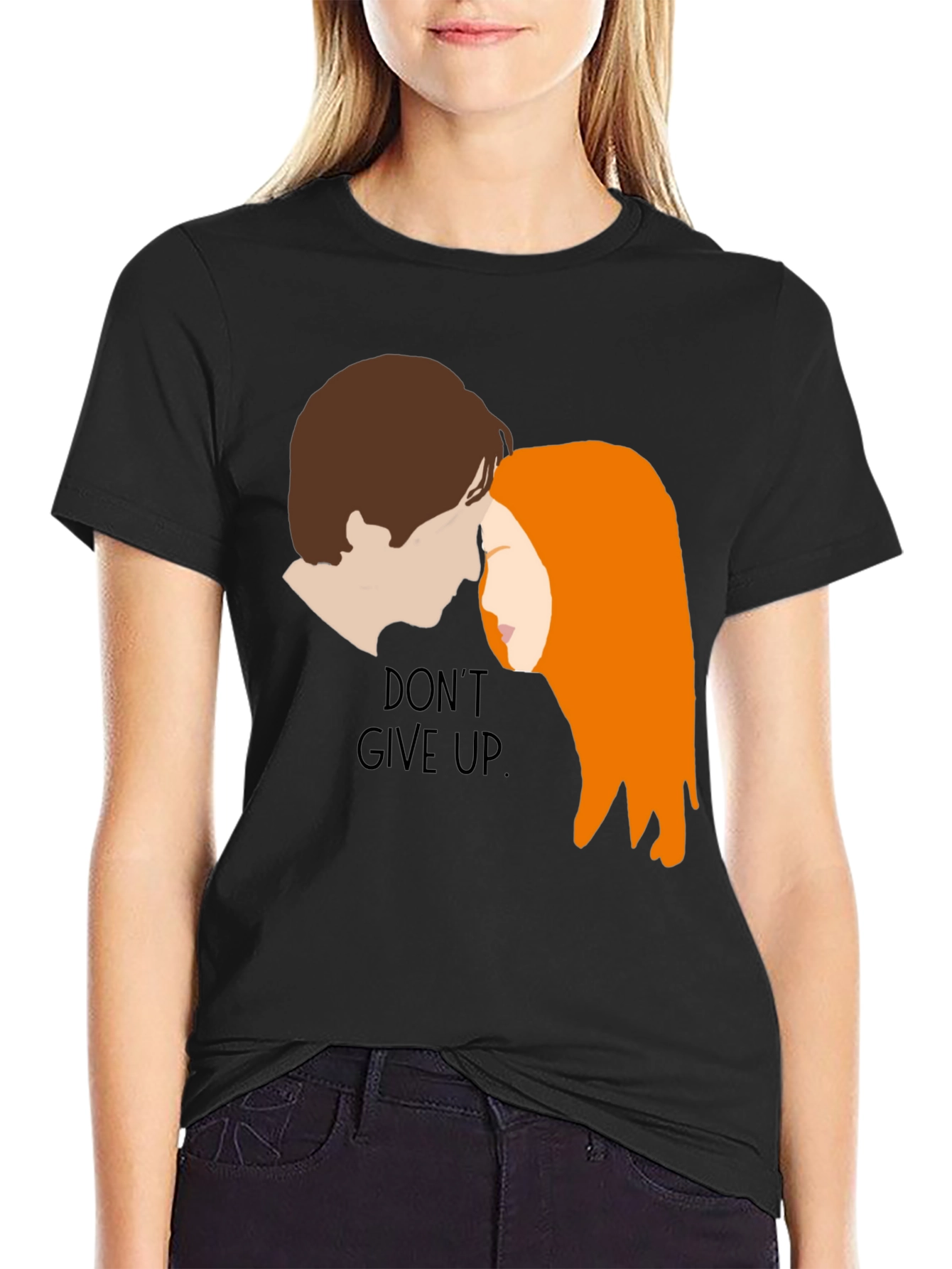 Black Don't Give Up Graphic Tee - Black T-Shirt view 2