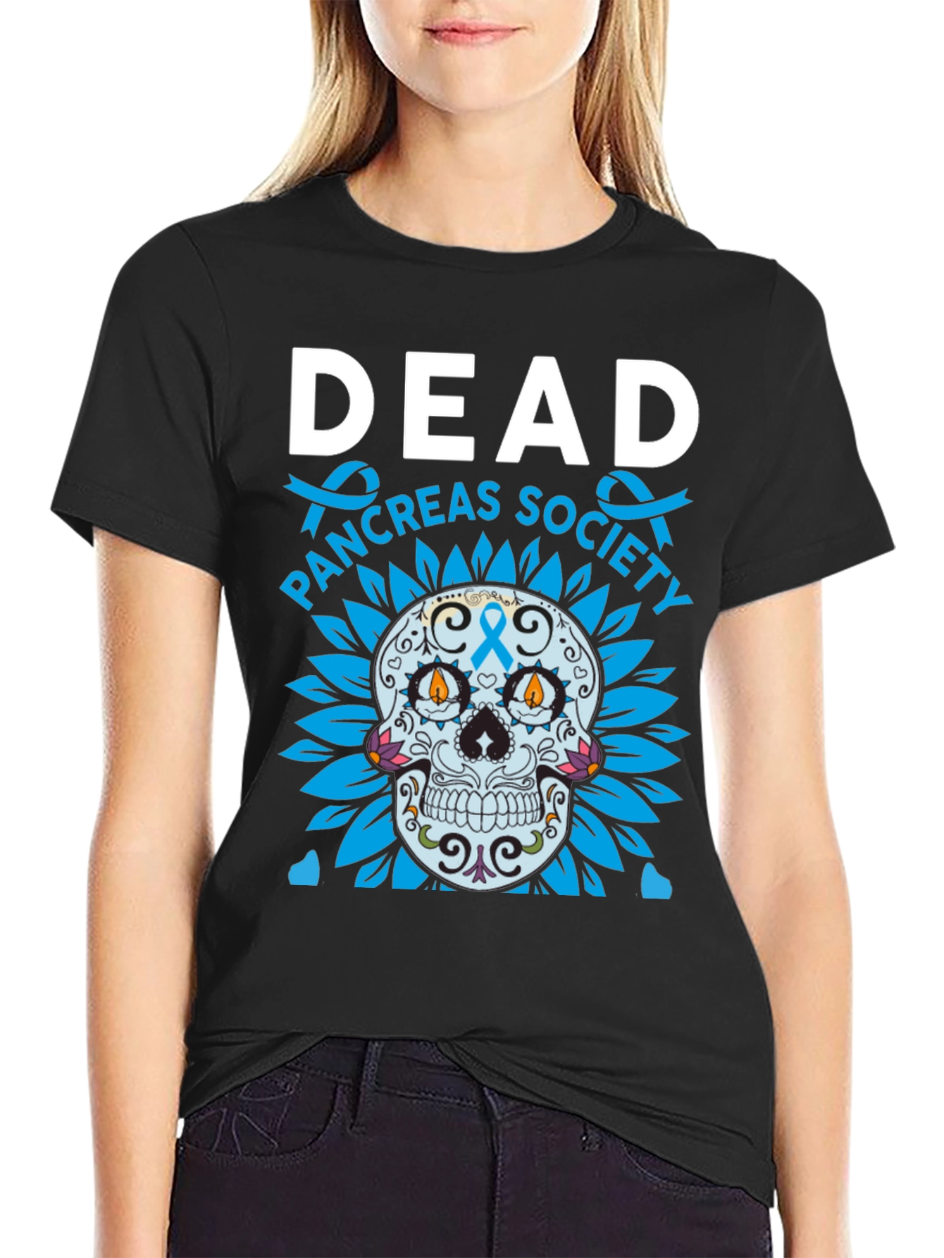 Black Dead Pancreas Society Graphic T-Shirt view 2