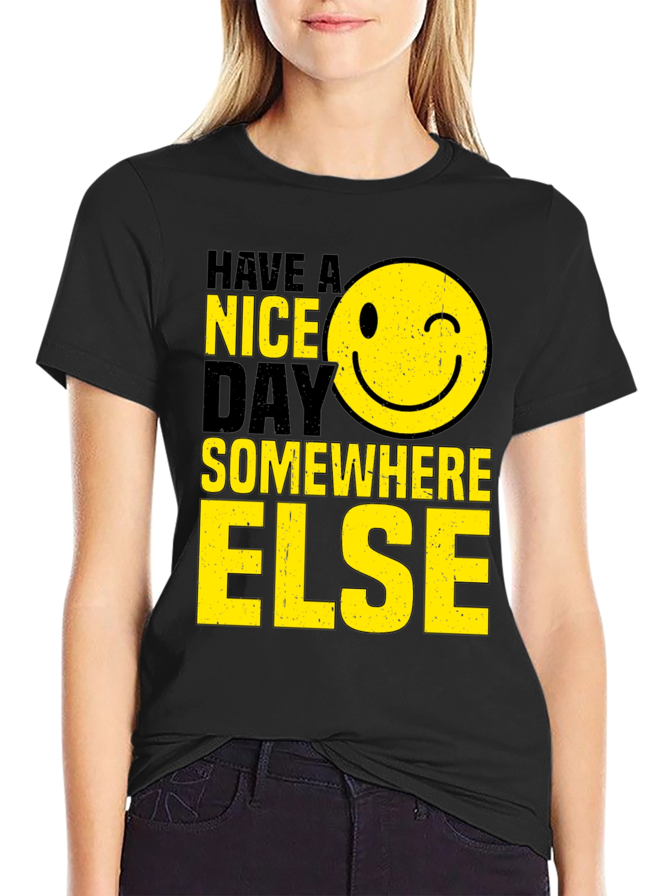 Black Have A Nice Day T-Shirt view 2