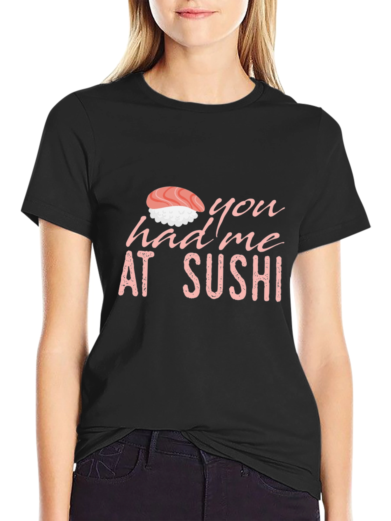 Black Sushi Lover Graphic Tee - You Had Me at Sushi view 2