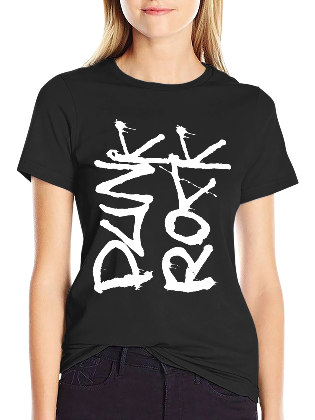 Black Punk Rock Graphic Tee - Black view 2